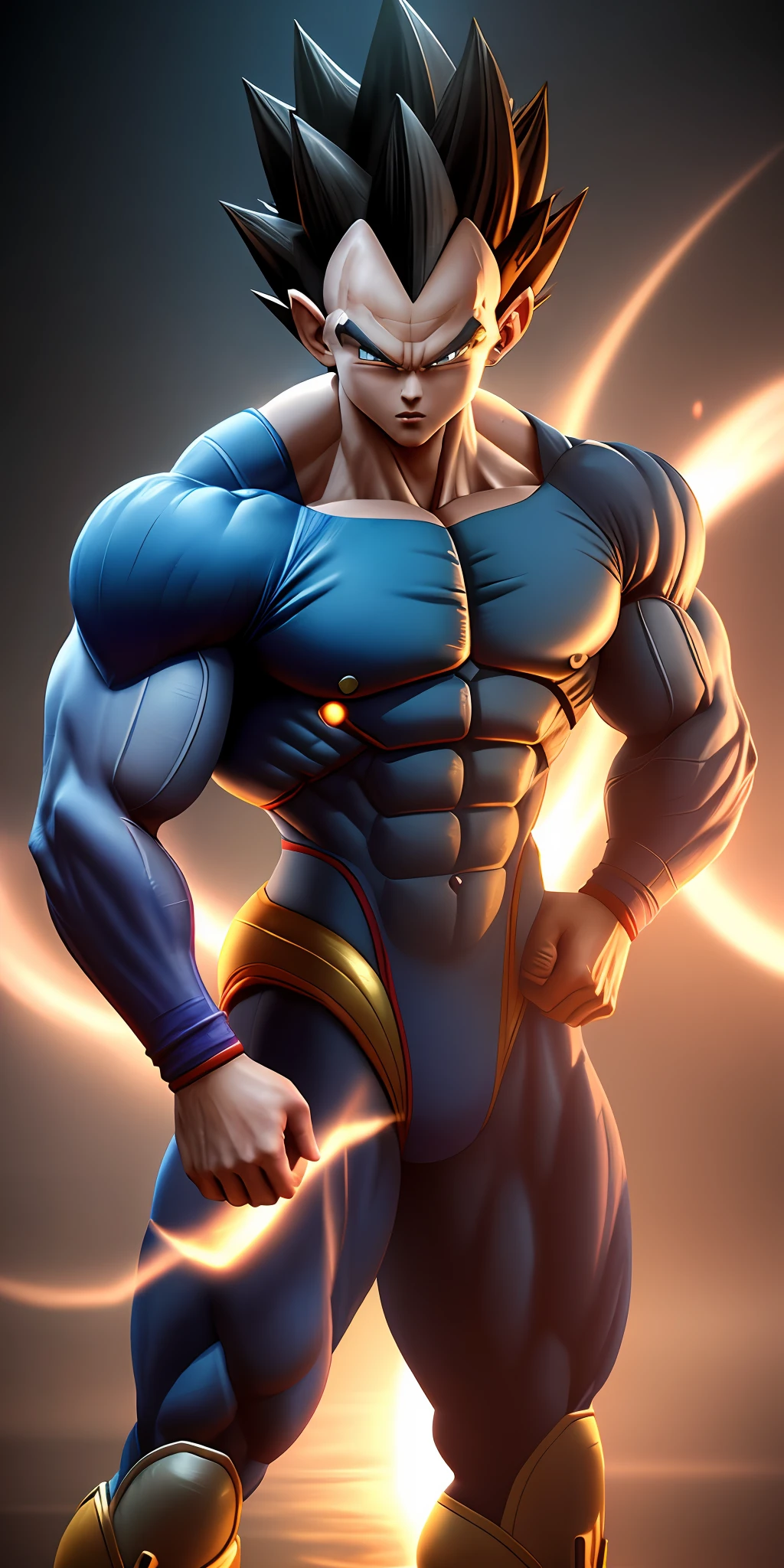 VEGETA Dragon Ball Super bodybuilder super strong muscular, ultra details,octane render, 16k