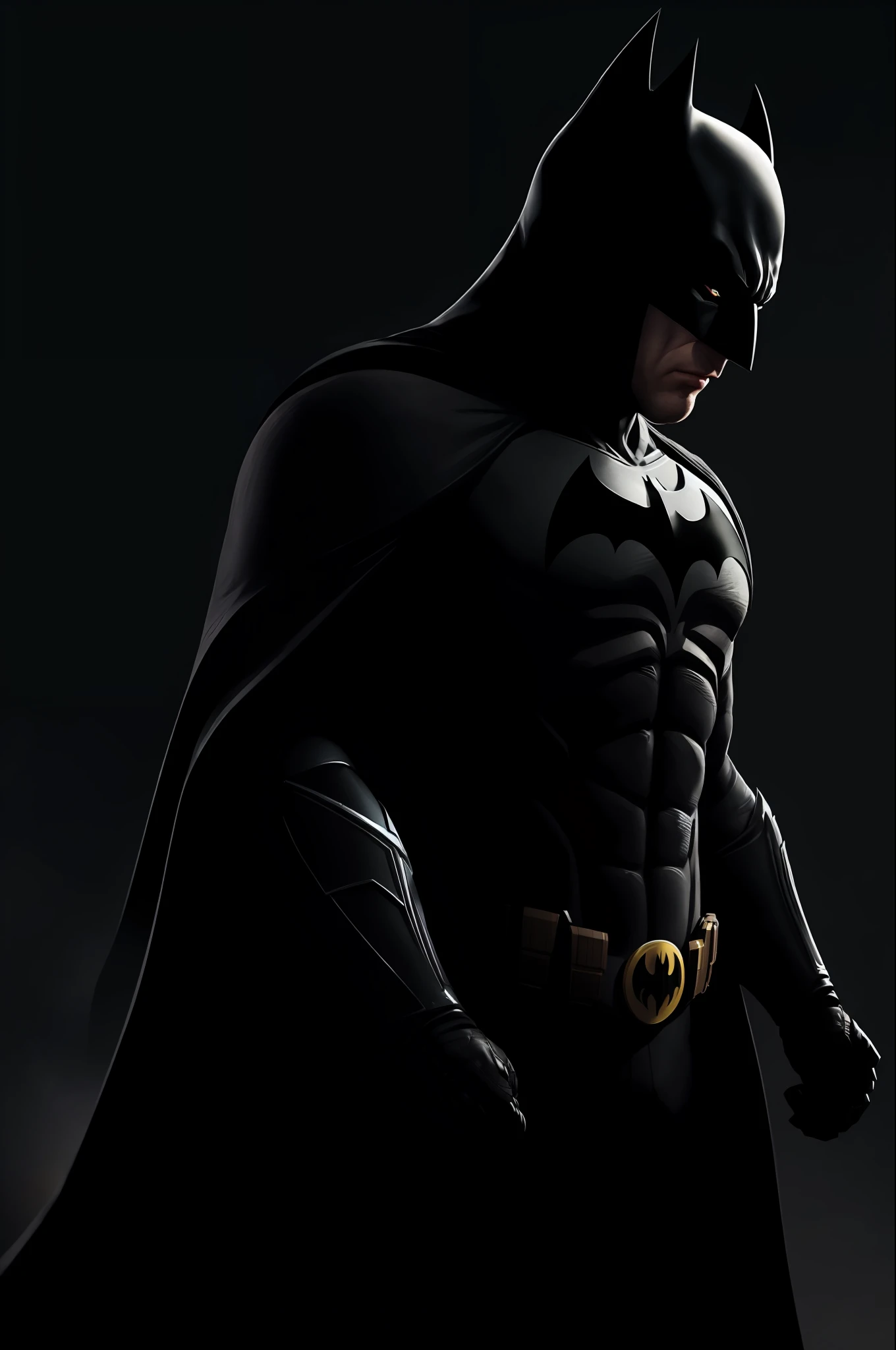 extremely detailed batman with led tears, 8k, hdr, mega realistic illuminated city background