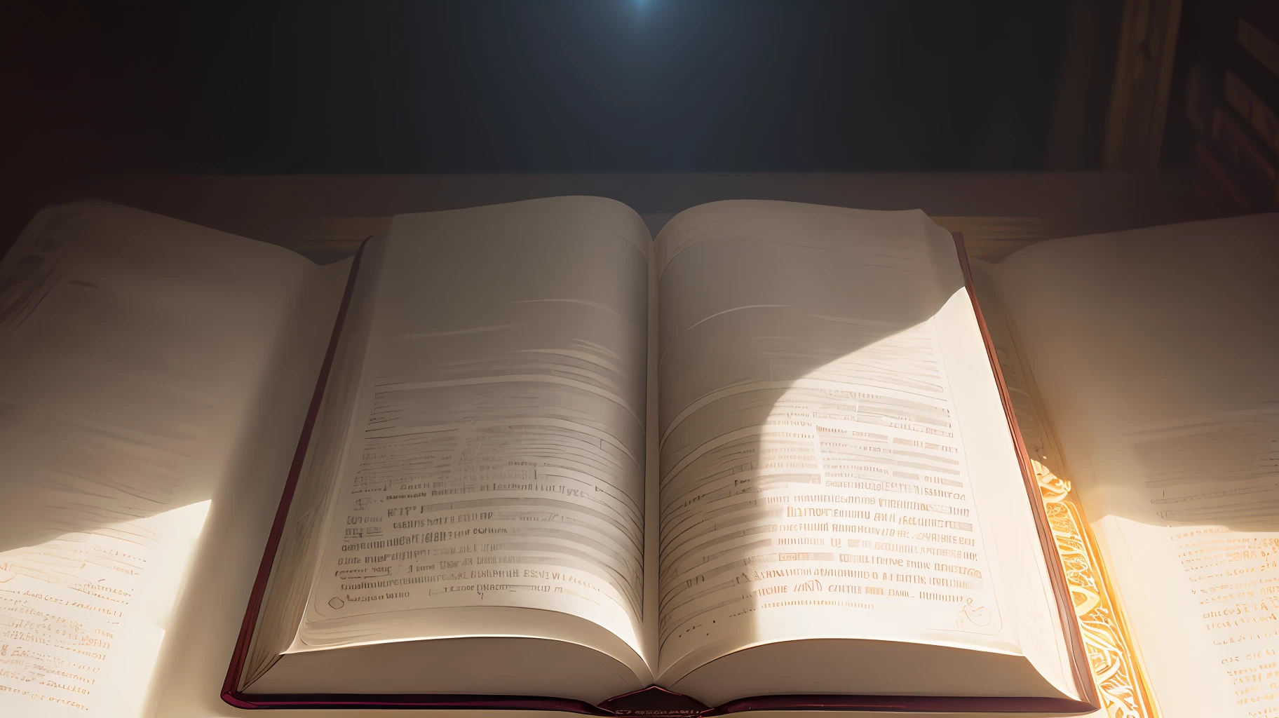 "A Holy Bible, bathed in a heavenly light, revealing all its beauty and divine power, against a dark and dramatic background."