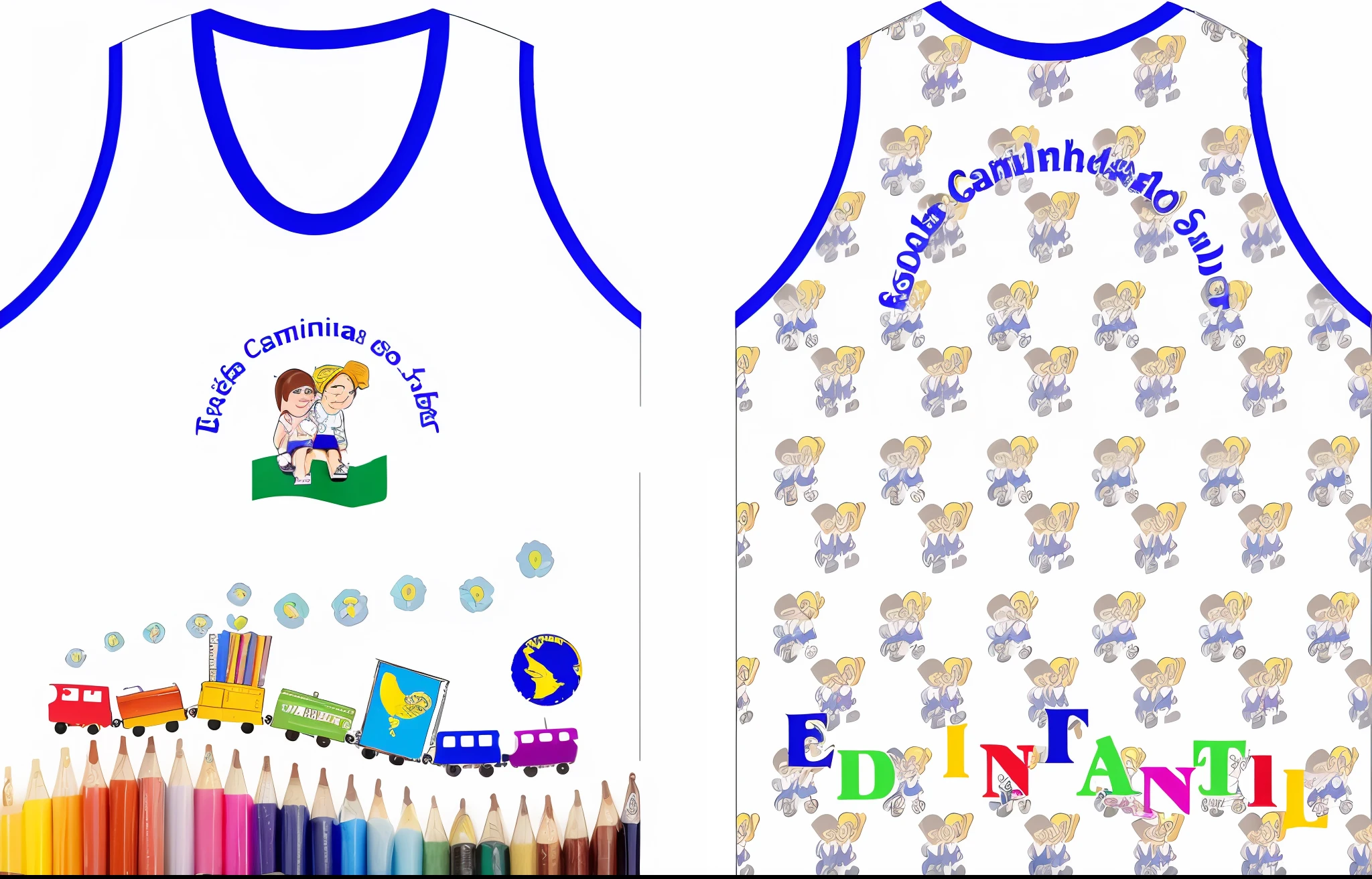 there are two pictures of a tank top with a train and a train, shirt design, t-shirt design, t - shirt design, tshirt design, t shirt design, vest, official product image, by Caesar Andrade Faini, edvige faini, brasil, tank-top, clothing design, tanks, desktop, sao paulo, tank top