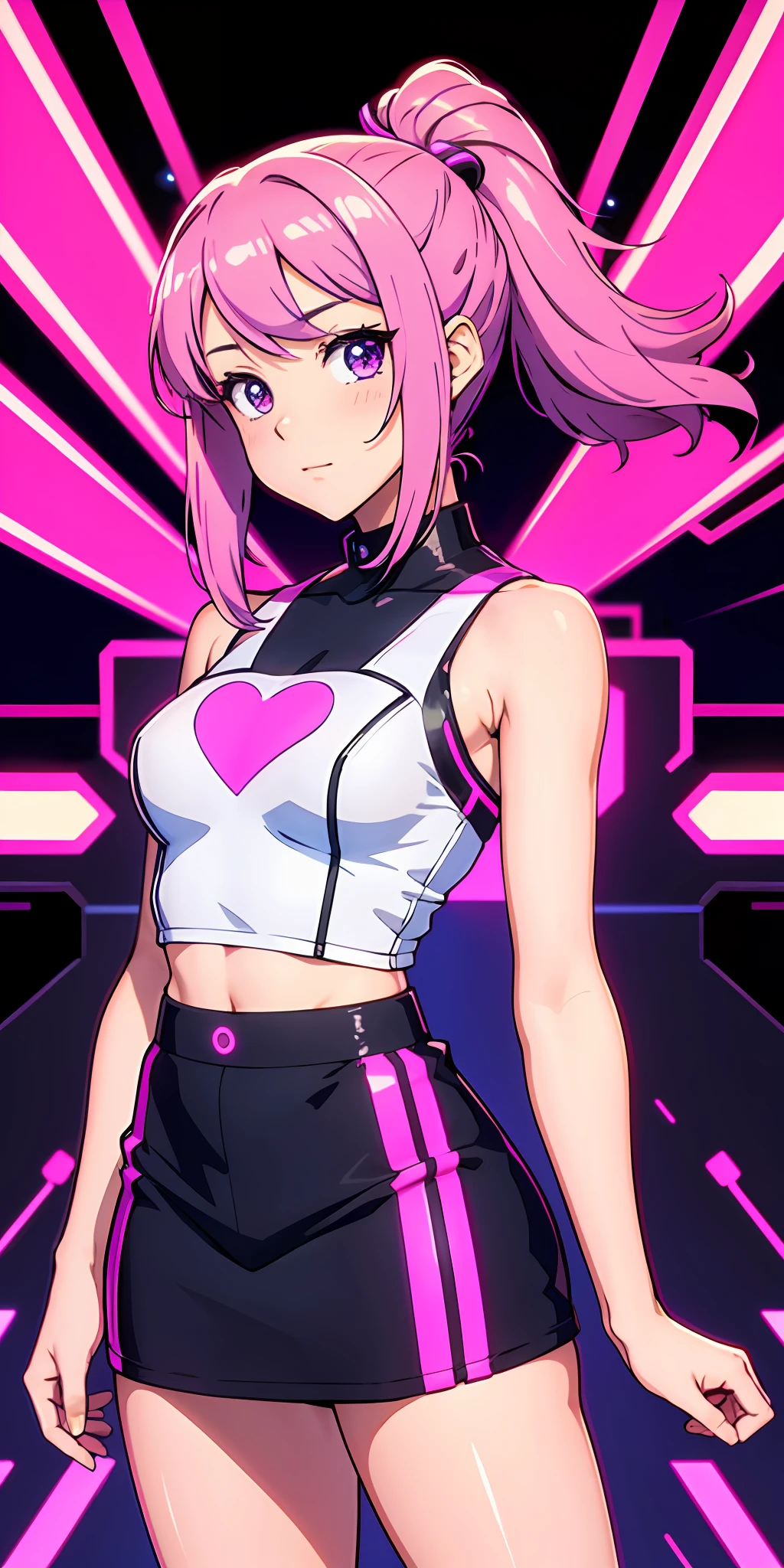 cute synthwave anime girl