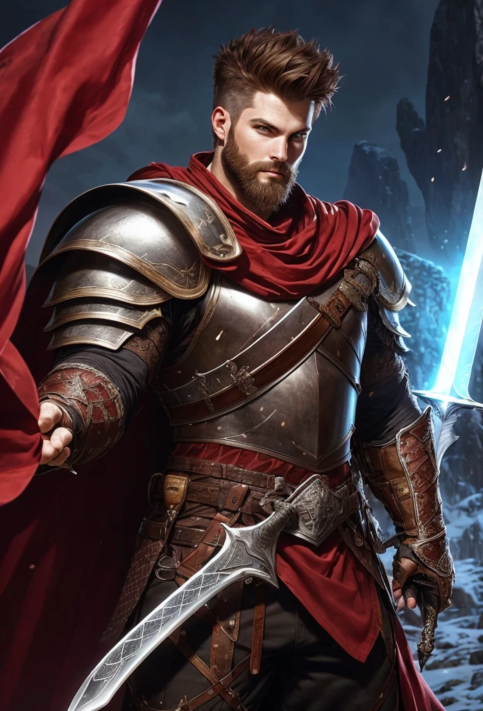 holding a sword