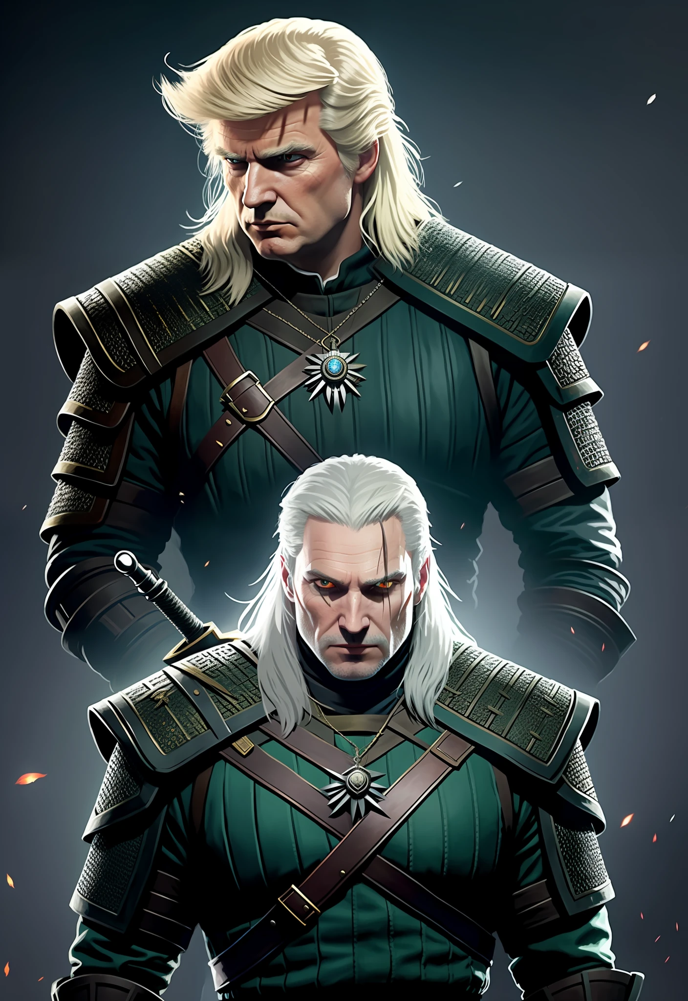 Donald Trump as Witcher Eskel in style of Greg Rutkowski