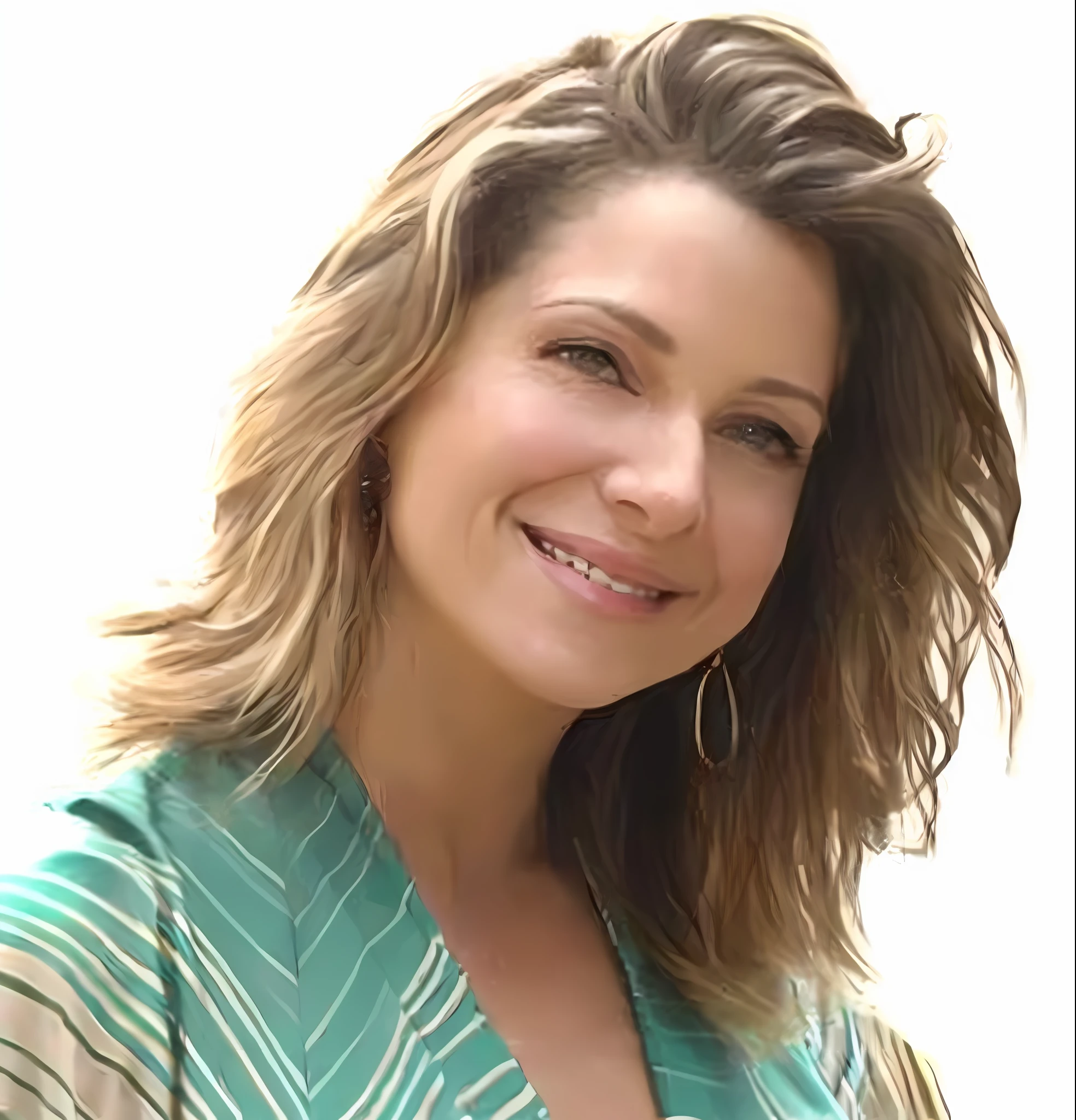 beautiful smiling 40 year old woman, realistic photo