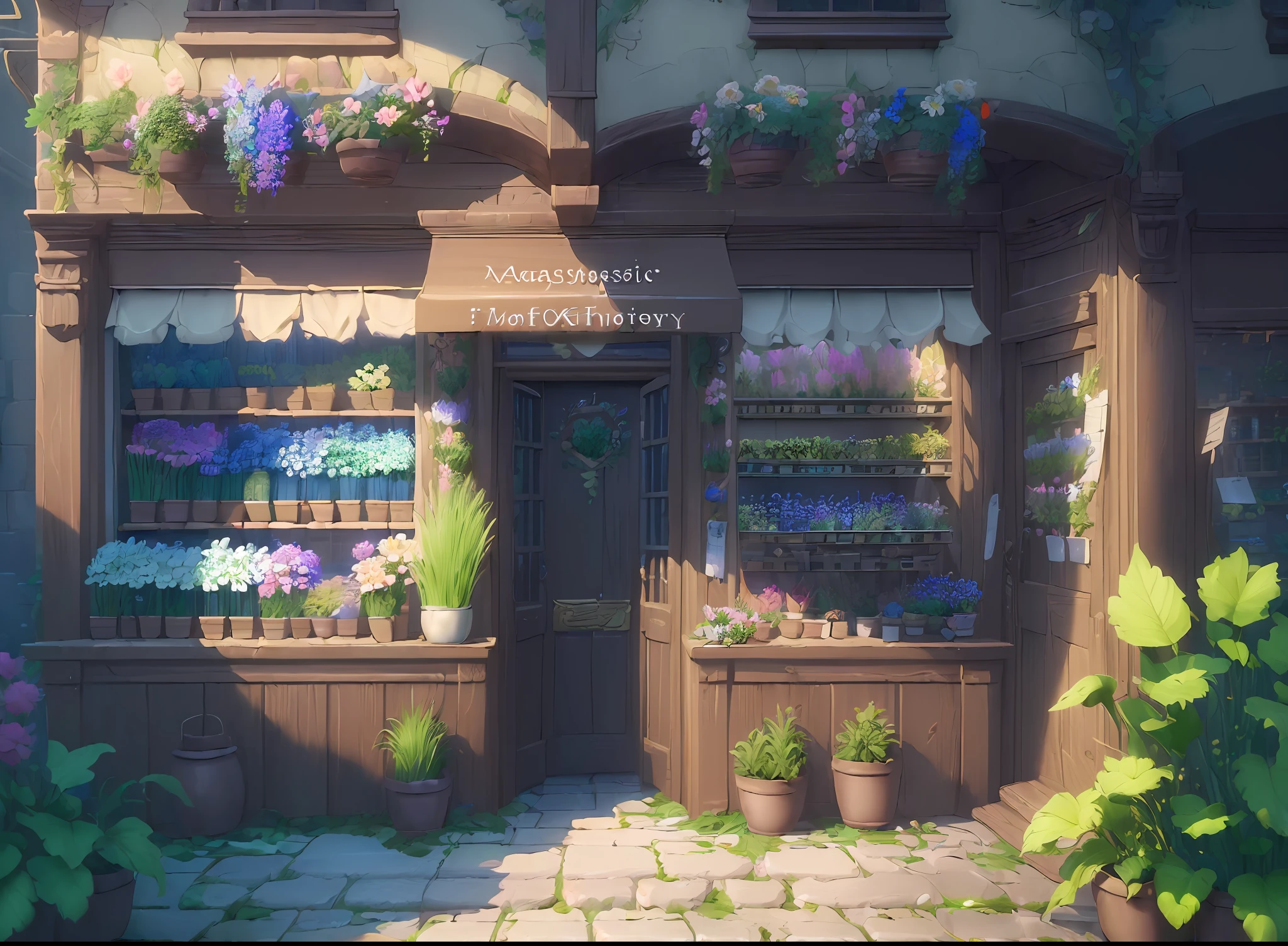 (((Masterpiece))), best quality, ultra-detailed CG unity 8k wallpaper fantasy flower shop