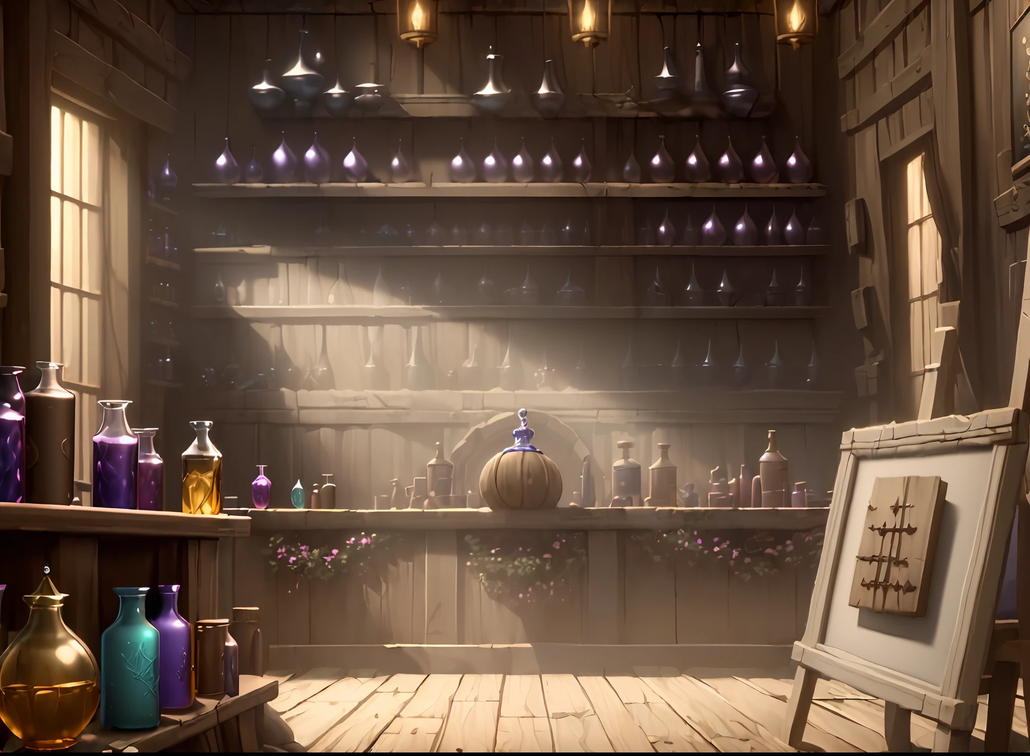(((Masterpiece))), best quality, ultra-detailed CG unity 8k wallpaper potion shop