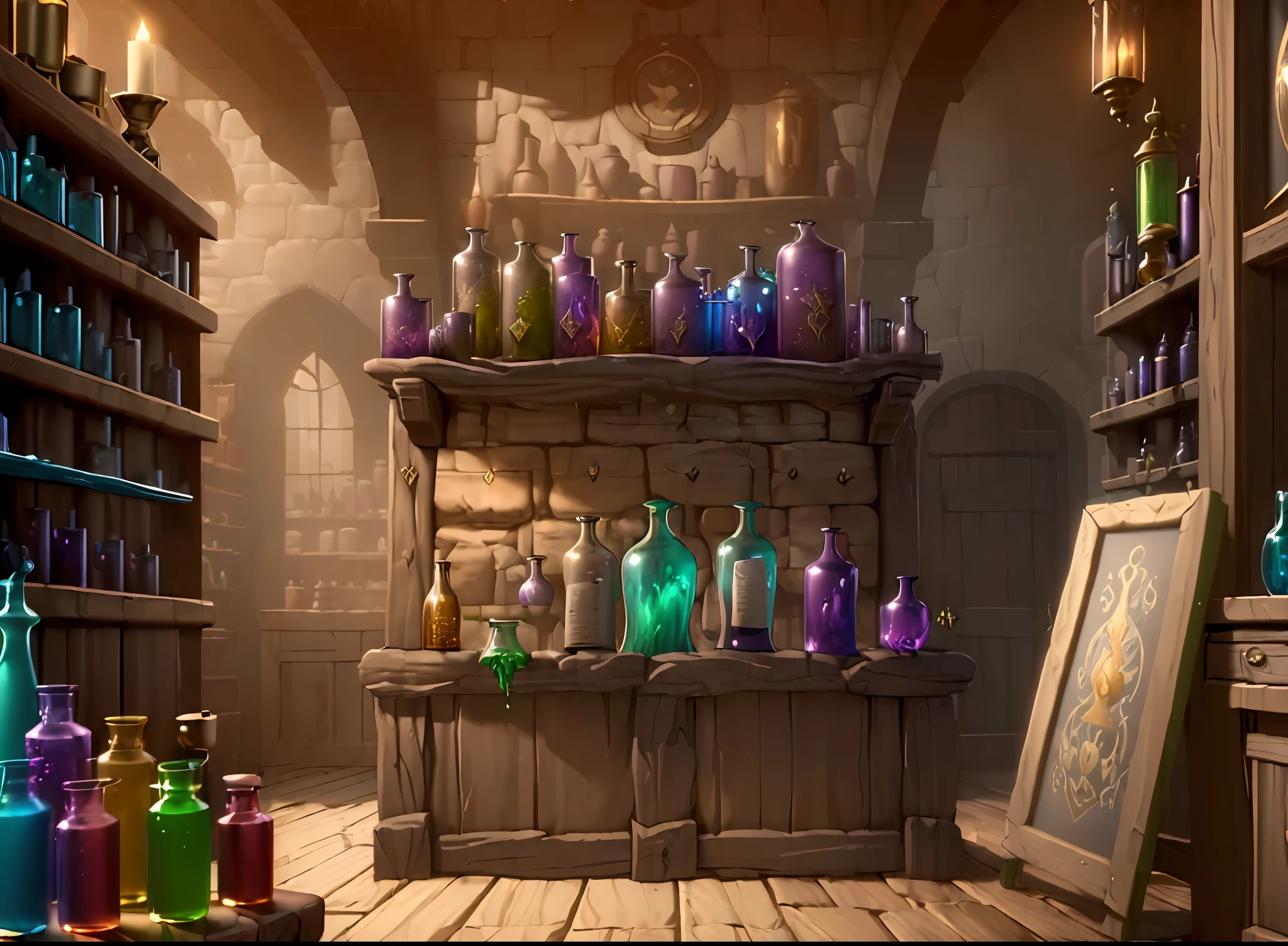 (((Masterpiece))), best quality, ultra-detailed CG unity 8k wallpaper potion shop