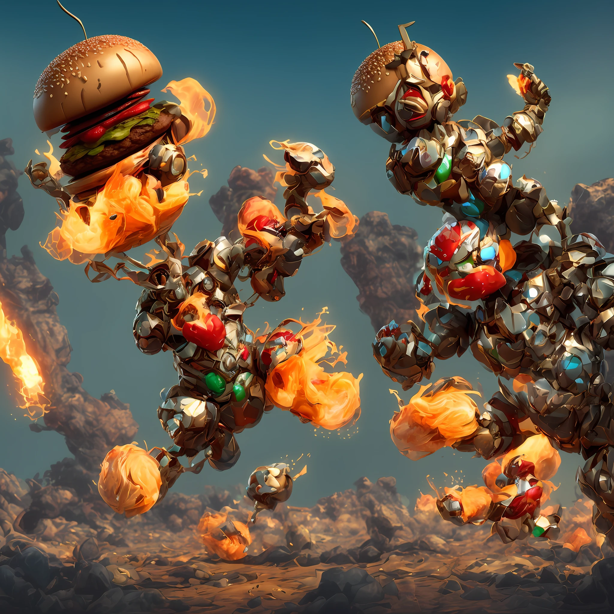 burger, cbzbb, detailed, fantasy, dreamlike, surrealism, super cute, trending on artstation