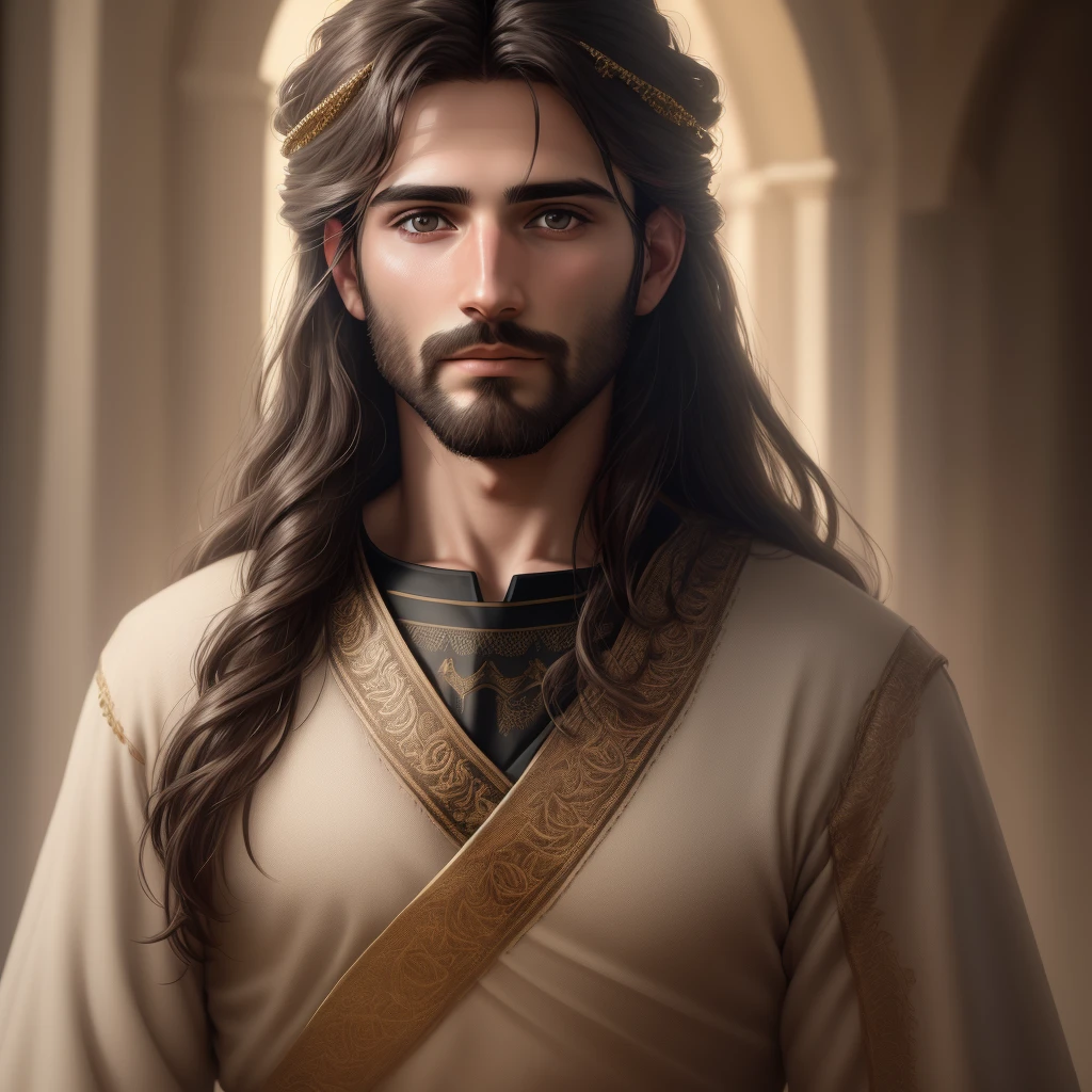 jesus christ, male, born in the west bank region of the palestinian territory, high detail, hyper realistic, 8k, ar 2:3, full face, natural background, digital painting, deep dream, Ultra-Wide Angle, Depth of Field , hyperdetailed , insane detail, intricate detail, beautifully color graded, Unreal Engine, Cinematic, Photoshoot, Shot on 80mm lens