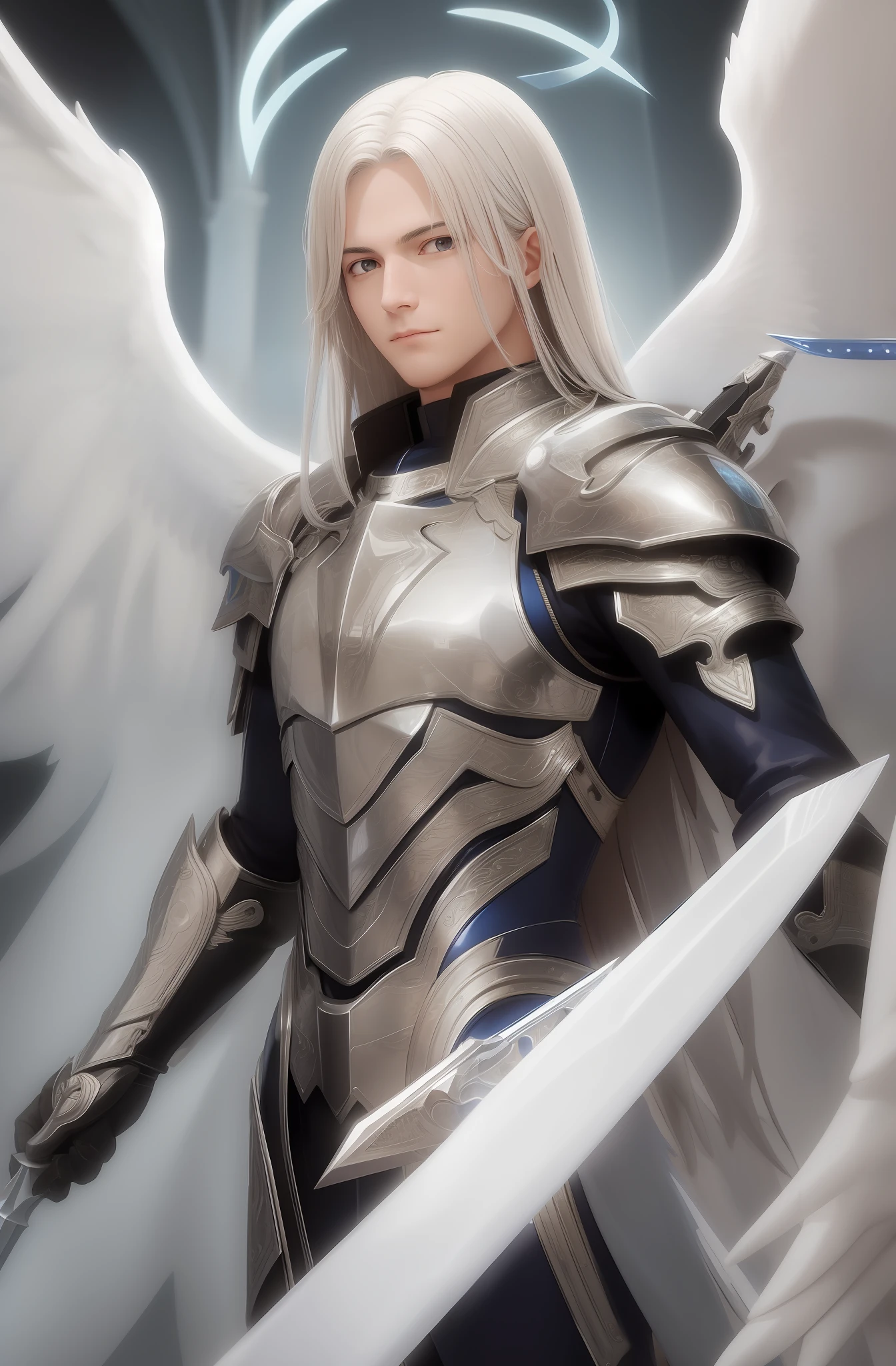 Create an Image of Archangel Michael with the Sword of Blue Light