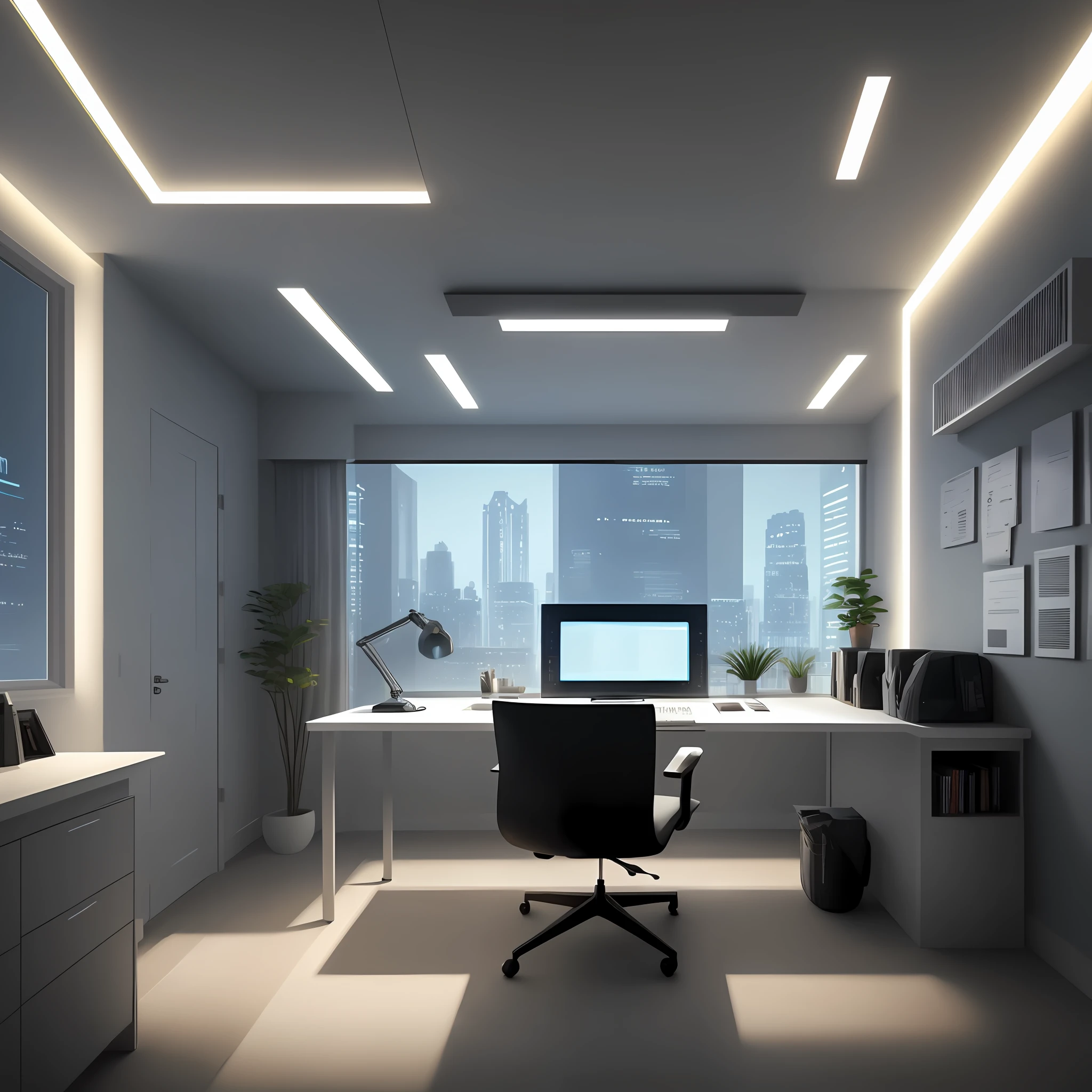 build a futuristic home office with rbg led lights