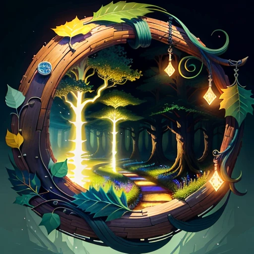 key, forest, different paths, colors, spiral