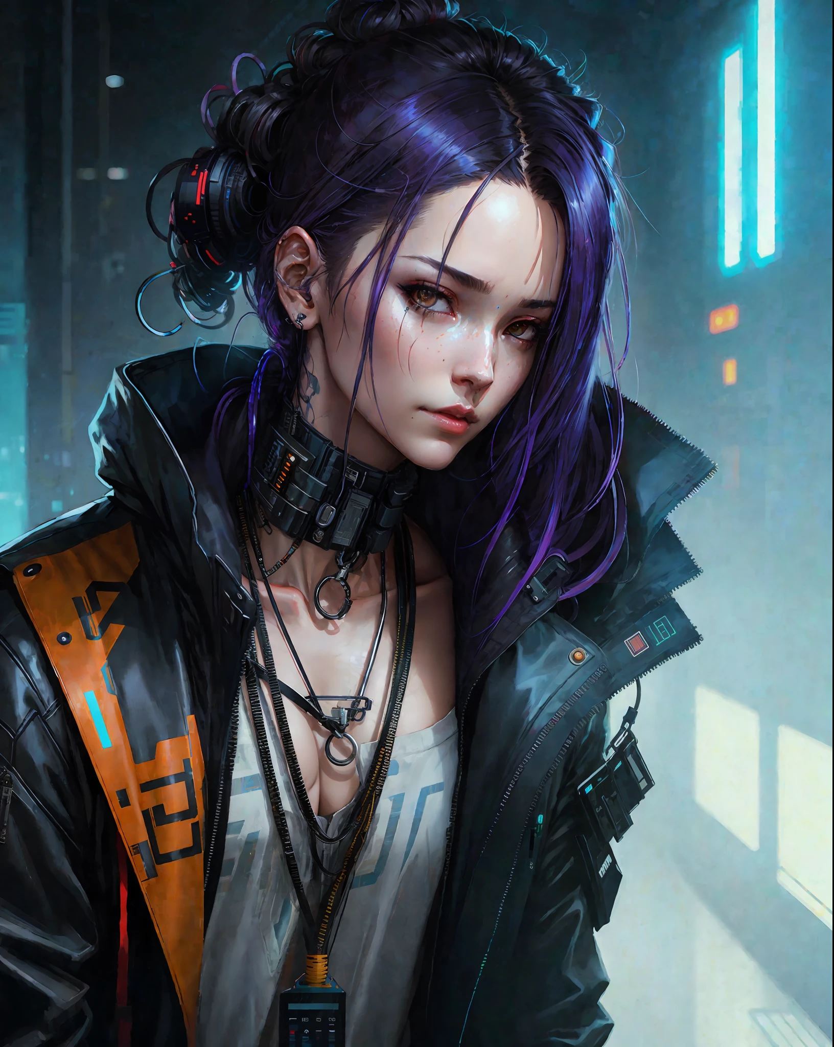 cyberpunk hacker, wires cybernetic implants, in the style of adrian ghenie esao andrews jenny saville surrealism dark art by james jean takato yamamoto and blii sienkiewicz, trending on artstation, sharp focus, studio photo, intricate details, highly detailed, by greg rutkowski