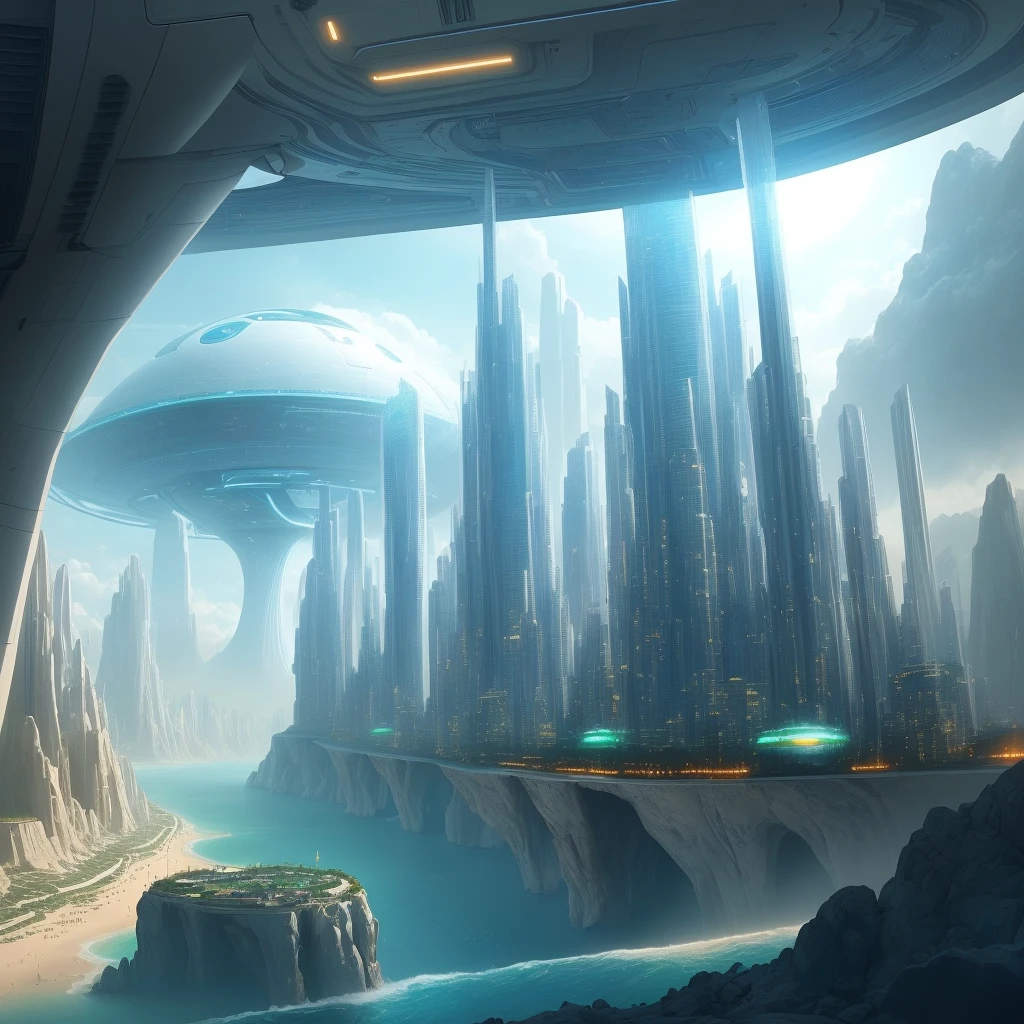 A futuristic world with ultra-technologic elements and over-developed citizens living 1000 years from now