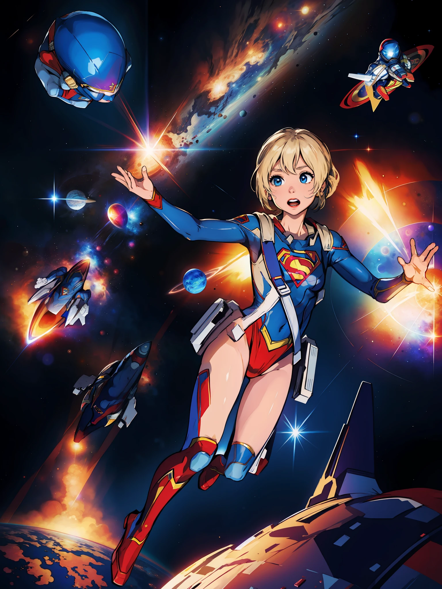 supergirl, space background