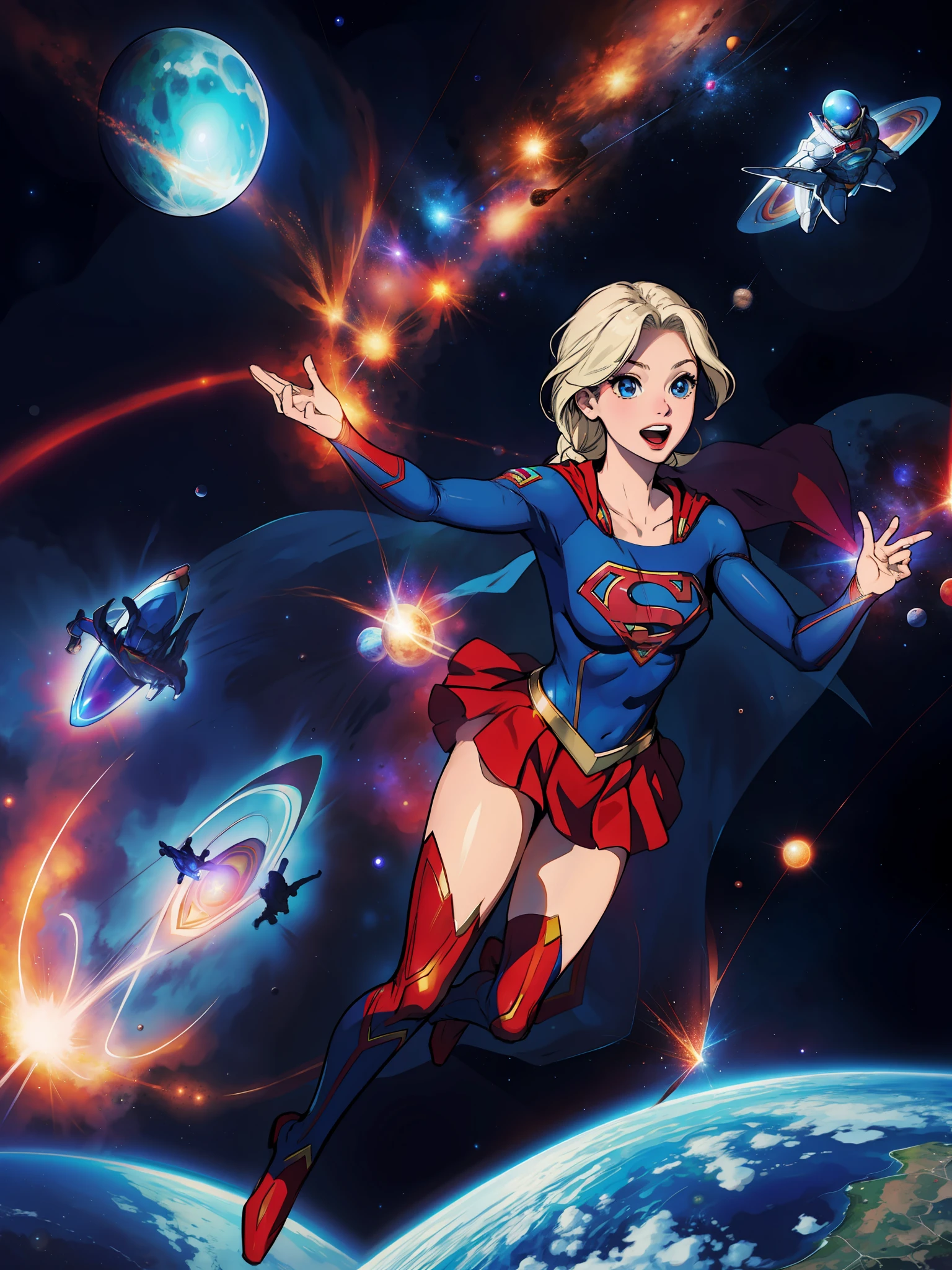 supergirl, space background