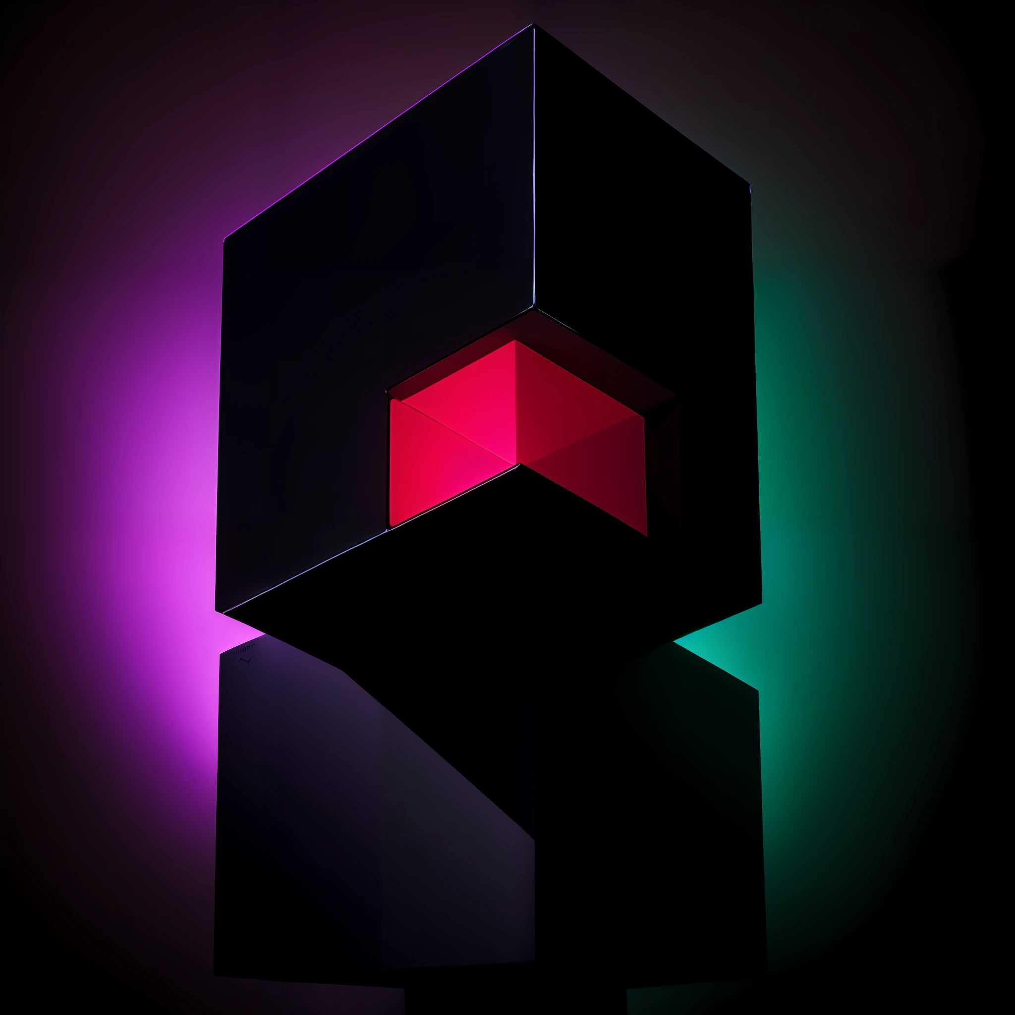 black cube, cinematic, dimmed colors, dark shot, 1cube, cube has cryptic carvings put on it
