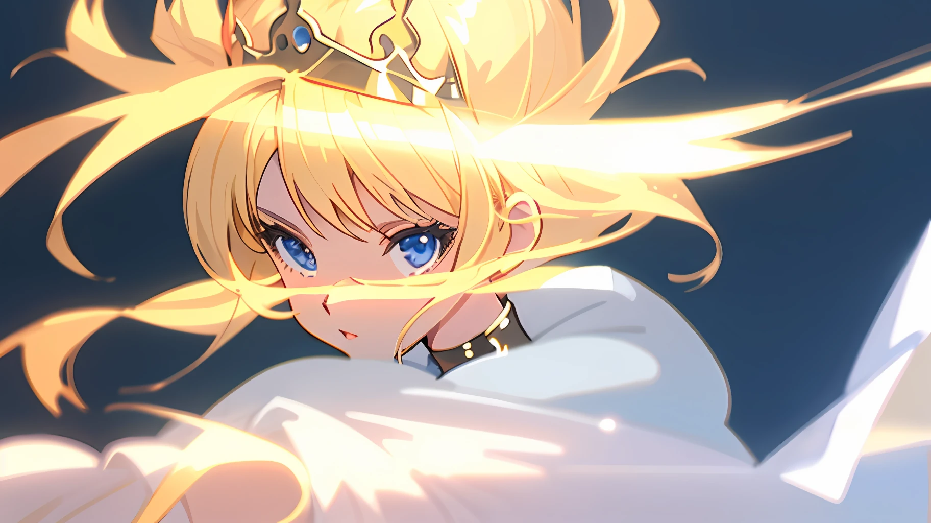 unparalleled masterpiece, perfect artwork, best quality, anime style, anime wallpaper, 1girl, blond hair, knight girl, cool anime wallpaper, castle background, epic anime wallpaper, beautiful blonde hair female knight, perfect body, full body, illustration, no text, sword, pretty face, elegant, high quality, 8k, royal blue eyes, one person, background outside the castle, no titles, computer wallpaper, perfect anime eyes