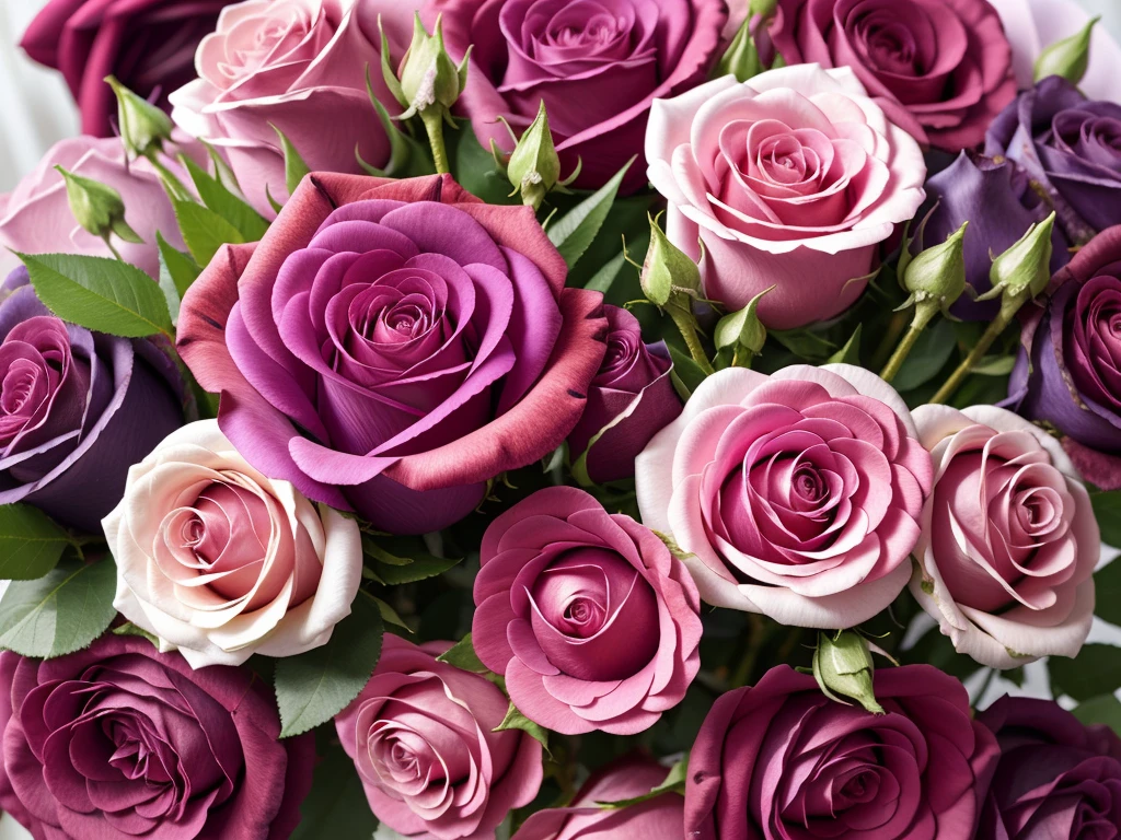 With pink and purple flowers, bouquet, floral, swirling flowers, translucent rose ornate, rose, floral renewal, ornate, floral pattern, decorative roses, anron, close up, inspired by François Boquet, rosen maiden, vintage look , pastel roses, close up, ornate floral, floral pattern, vector