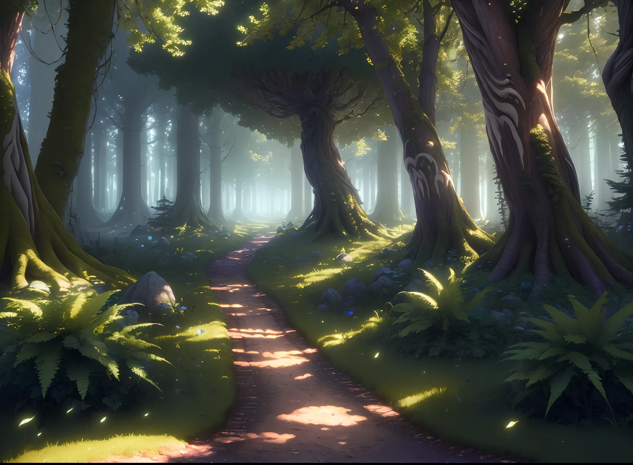 (((Masterpiece))), best quality, ultra-detailed CG unity 8k wallpaper fantasy forest