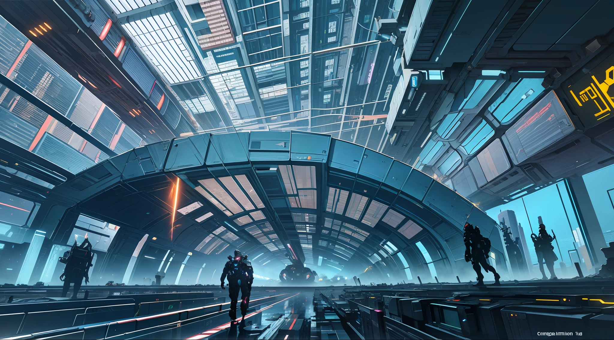 Futuristic Space Station, ((Cyborg)), (Irregular Architecture), Mechanics, (Cyberpunk), , Realistic Lighting, (Abyss) Masterpiece, High Quality, Beautiful Graphics, High Detail, --v6