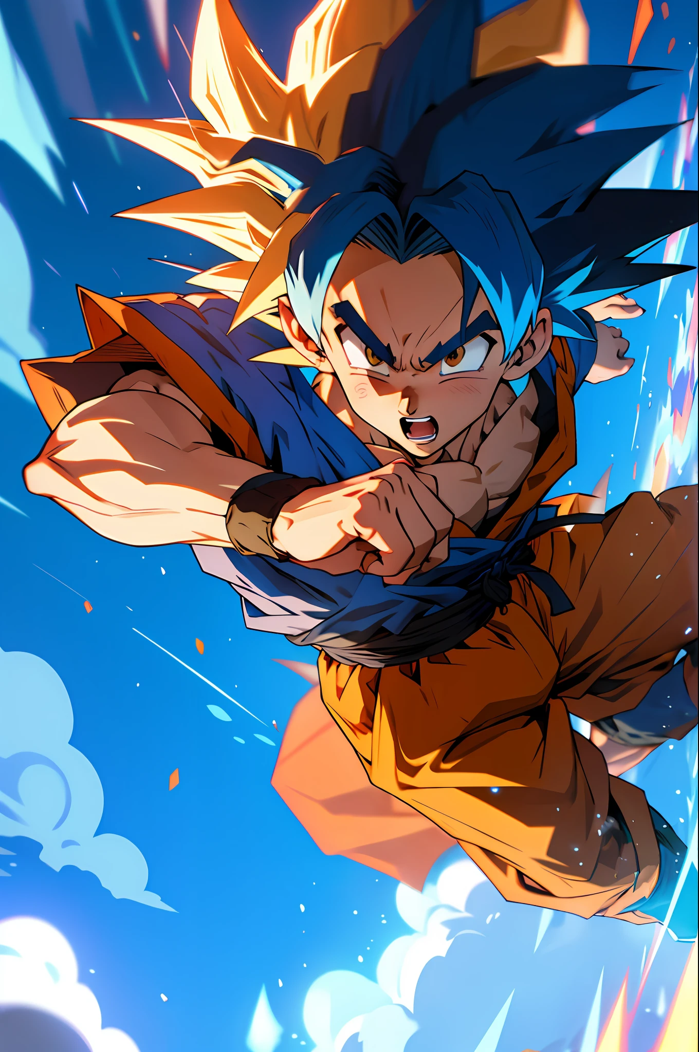 Goku como supersayajin blue