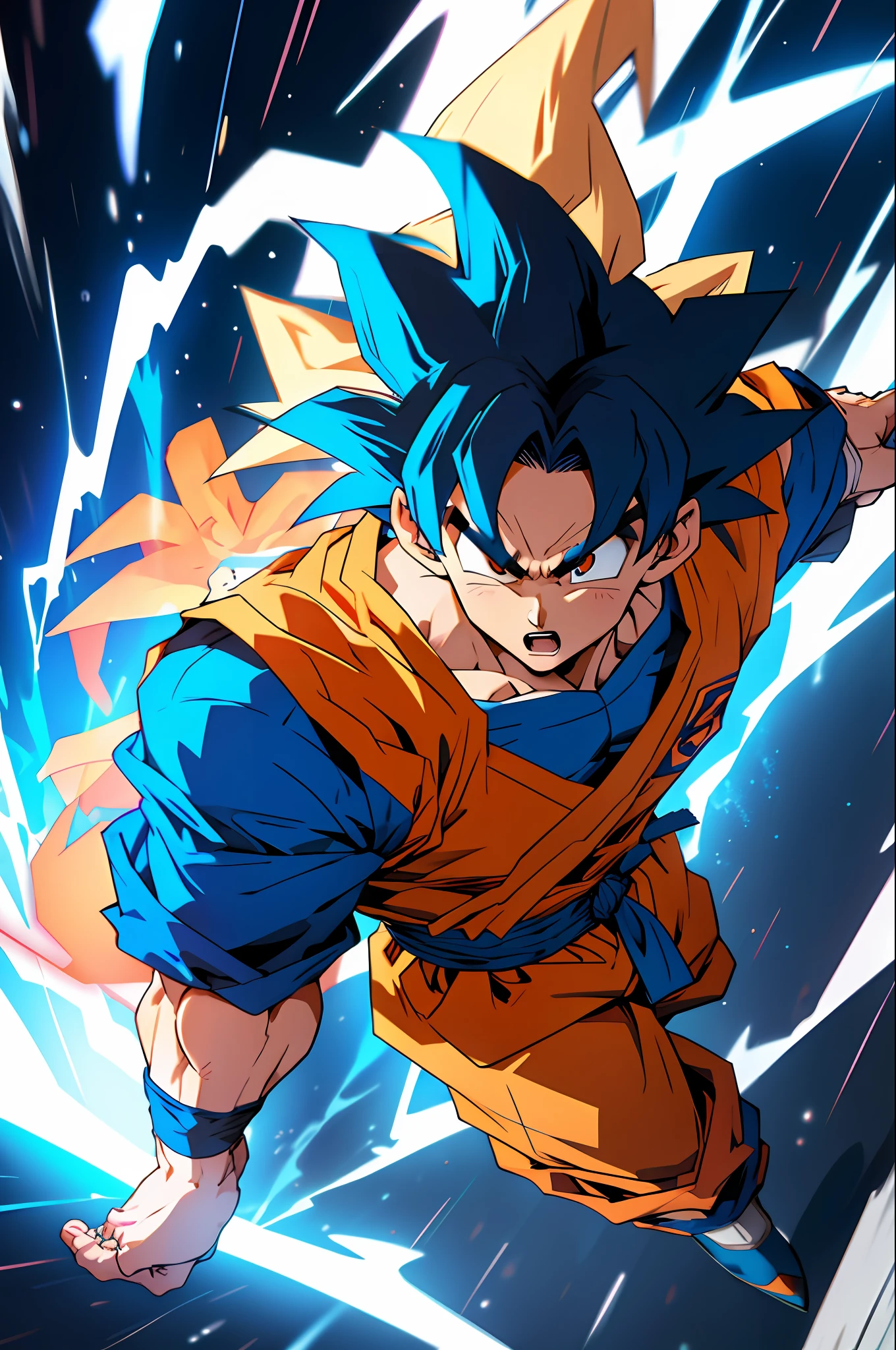 Goku como supersayajin blue