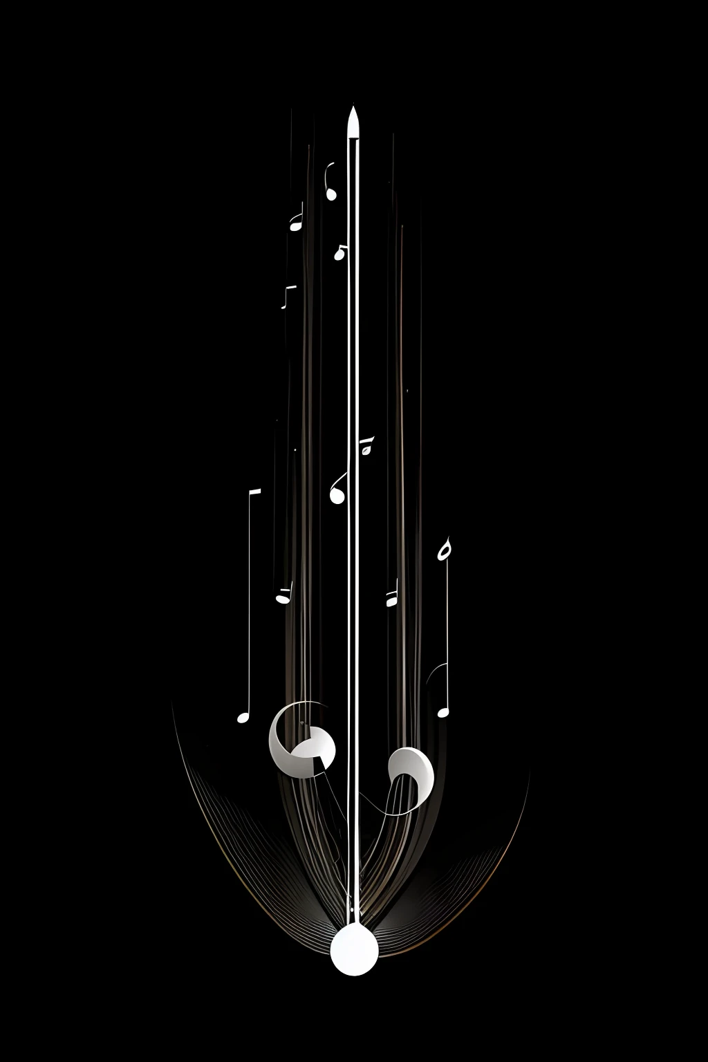 logo for a music app with musical references, minimalist, Black and white