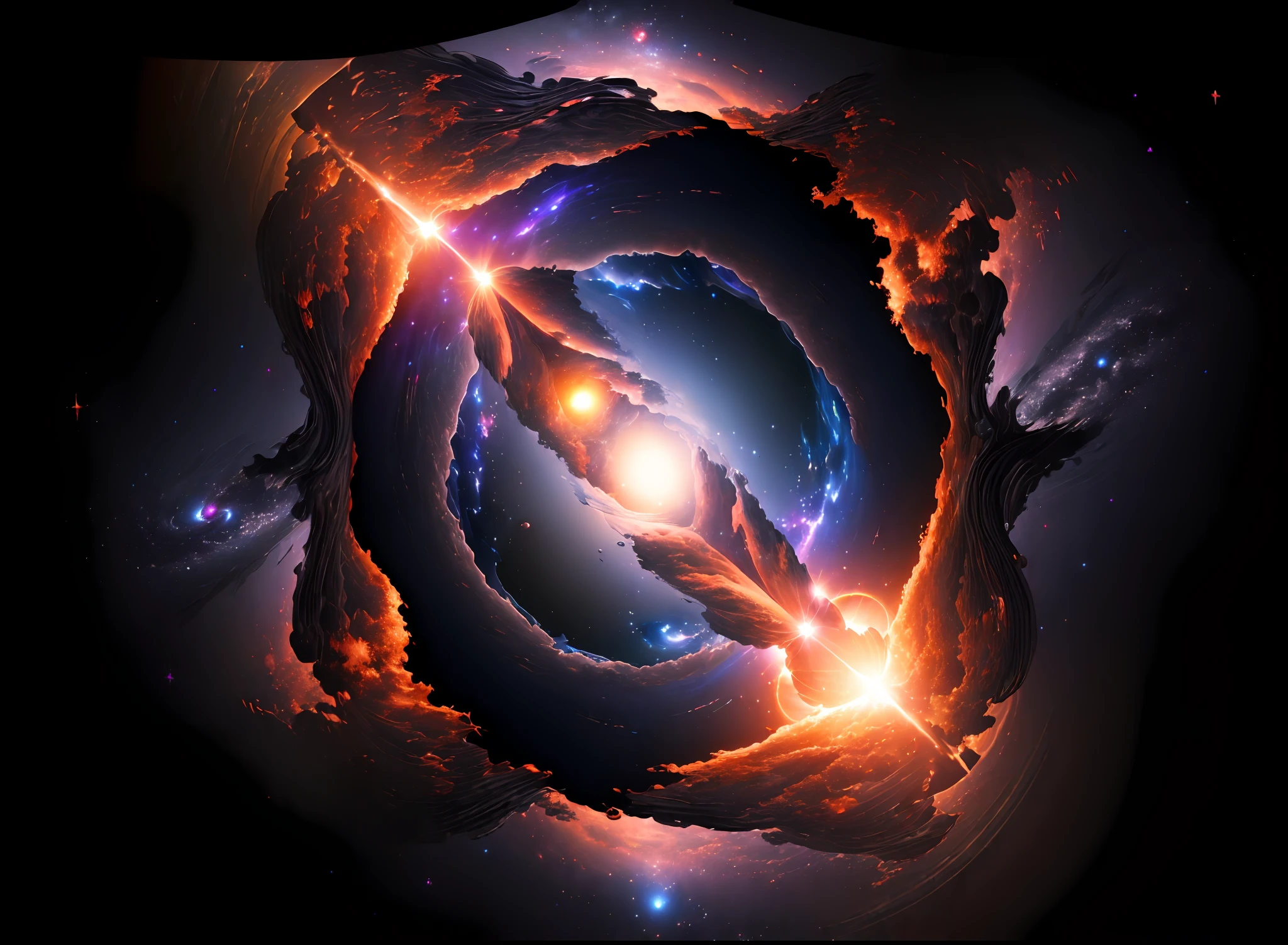 (((Masterpiece))), best quality, ultra-detailed CG unity 8k wallpaper the universe through a black hole