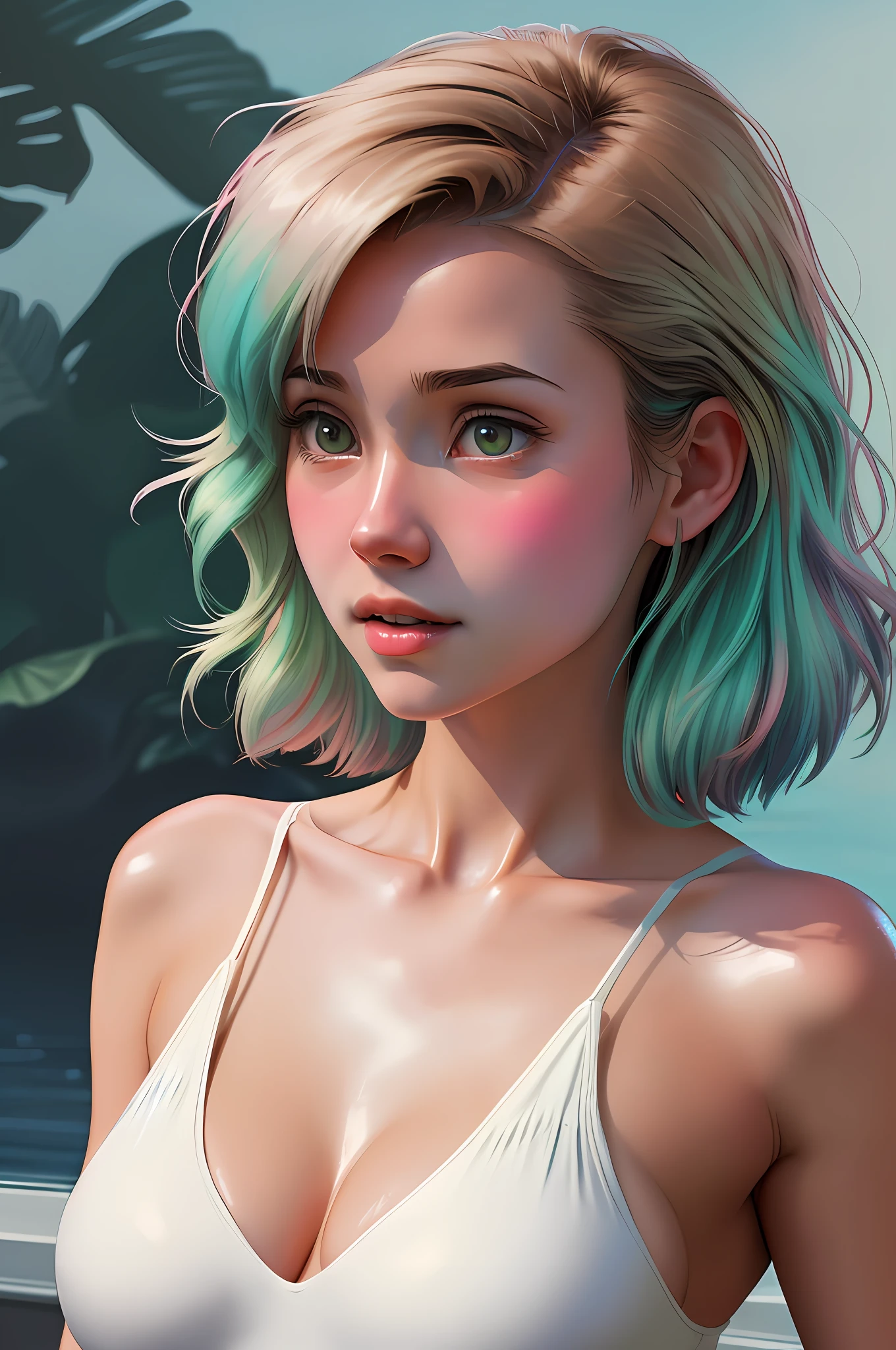 (dreamlikeart style:0.8),( redshift style:1.1),(analog style:1.11), (studio_ghibli_anime_style style:0.8), (copeseethemald style:0.9), glossy, thepit bimbo,

[Kay Adams|Tea Leoni], woman, 1girls, solo, detailed face,  symmetric, cute,  plunging neckline,  small breast, lips,
green eyes,realistic pupils, closeup,

pink hair, 
white buttoned shirt, red thong, thong,
thigh high thong,

centered, looking aside, standing, centered, skin pores, realistic skin, subsurface skin scattering, detailed skin, shiny skin, midriff,

ship, detailed background, items,
realistic proportions, blushing, retro, 1800s, vintage,

light rays, caustics, 

masterpiece, best quality, realistic, hyperrealistic,  sharp focus, absurdres, good anatomy,
