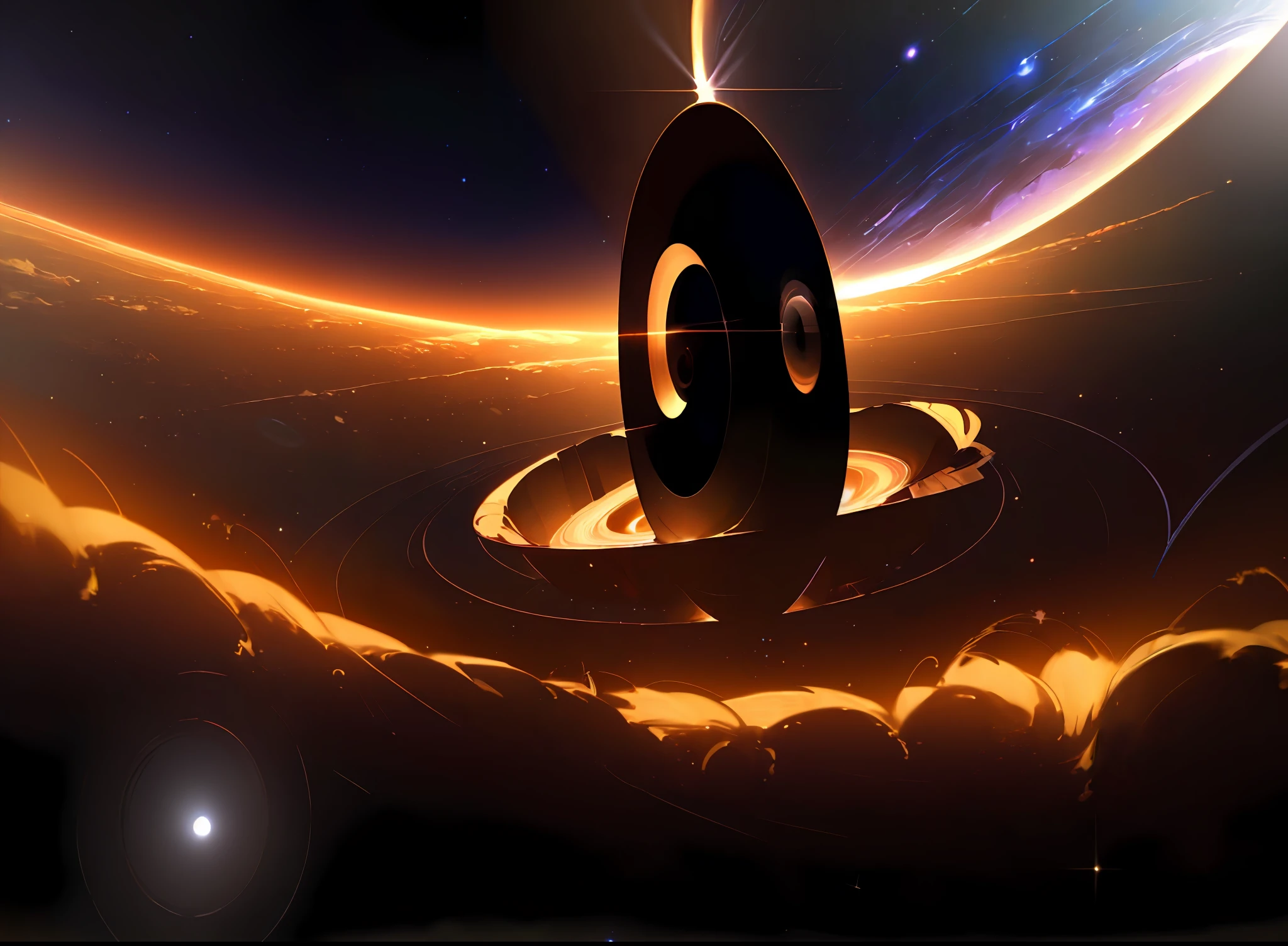 (((Masterpiece))), best quality, ultra-detailed CG unity 8k wallpaper the universe through a black hole