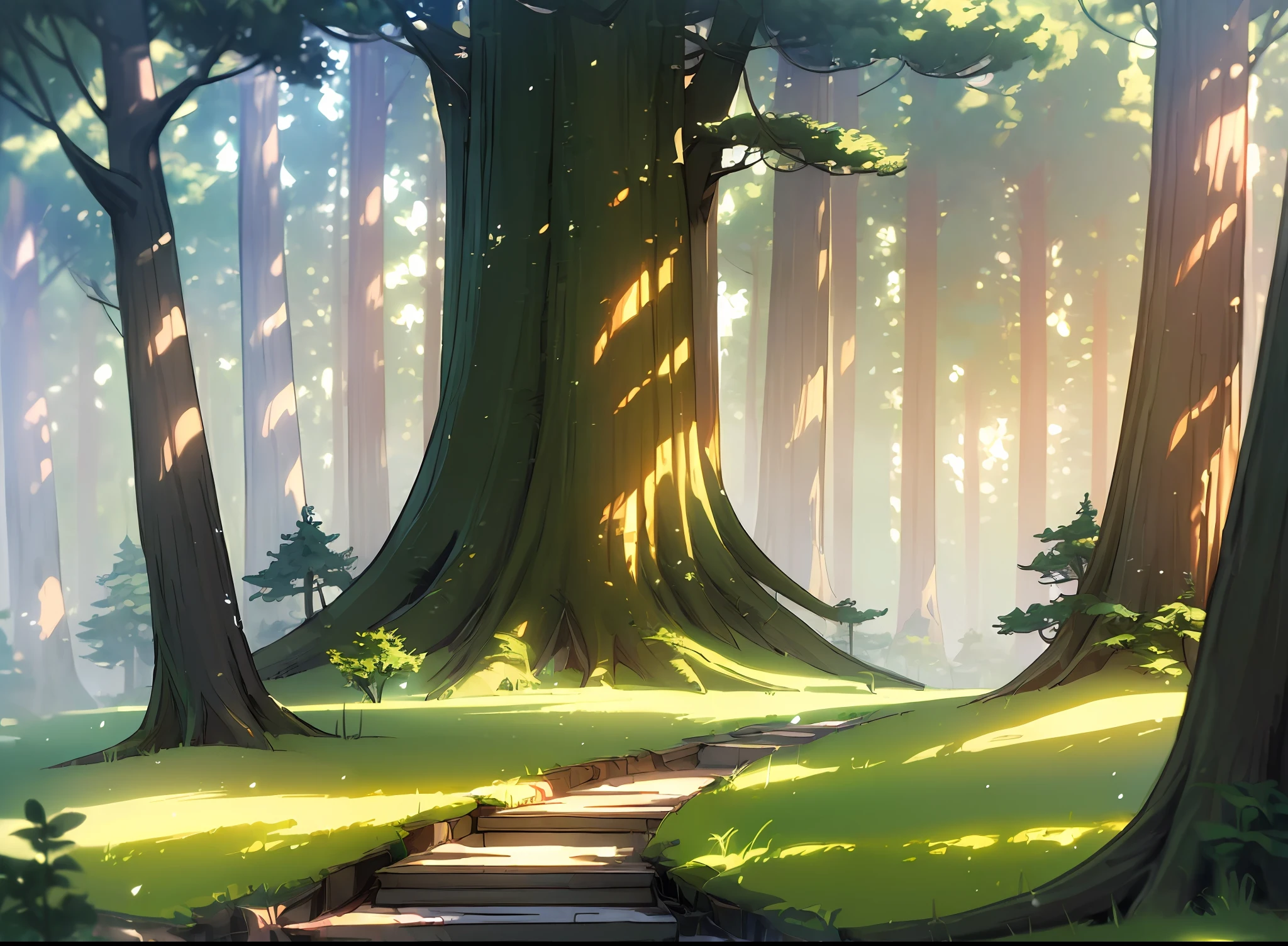 (((Masterpiece))), best quality, ultra-detailed CG unity 8k wallpaper fantasy forest