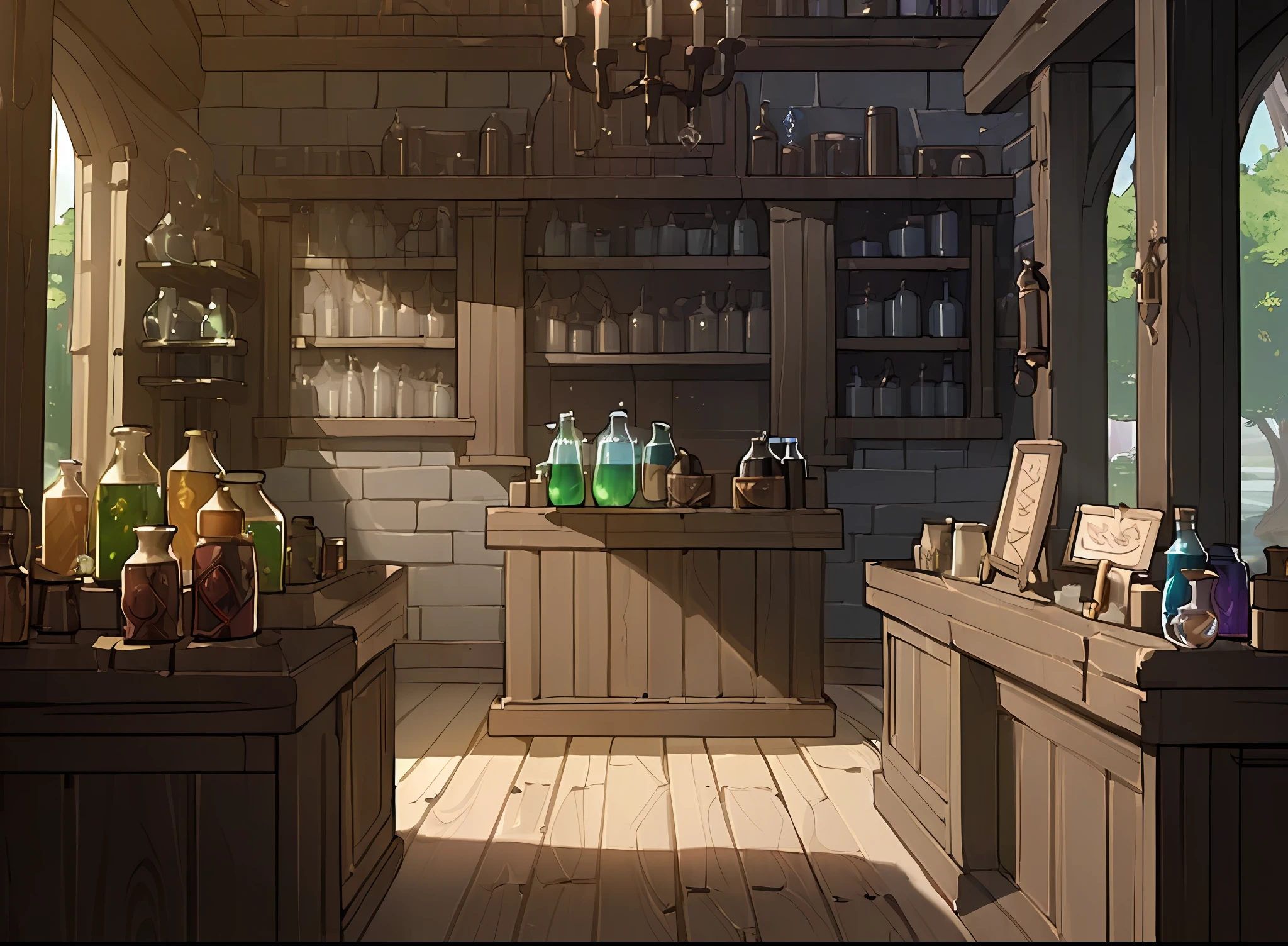 (((Masterpiece))), best quality, ultra-detailed CG unity 8k wallpaper potion shop