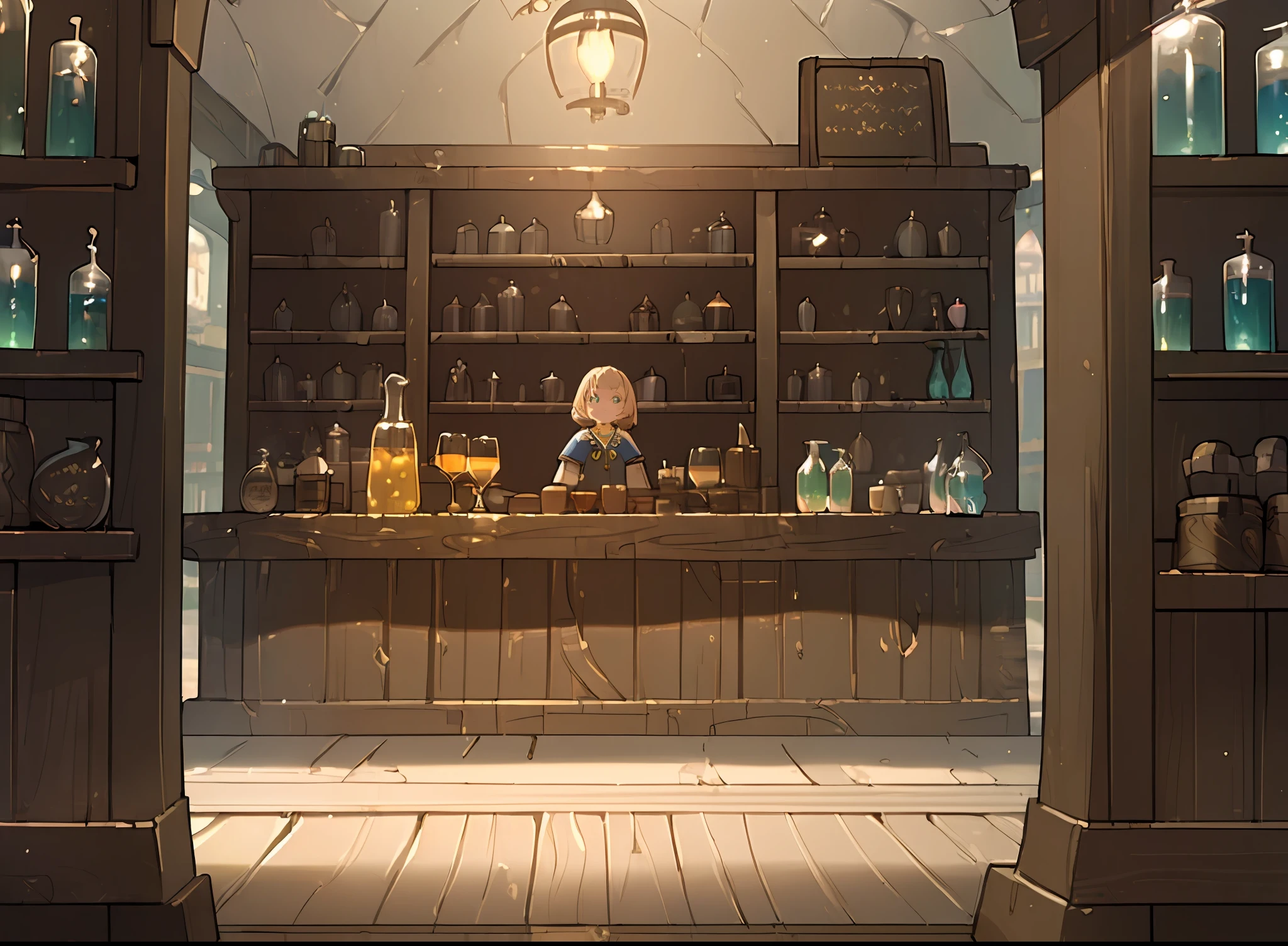 (((Masterpiece))), best quality, ultra-detailed CG unity 8k wallpaper potion shop