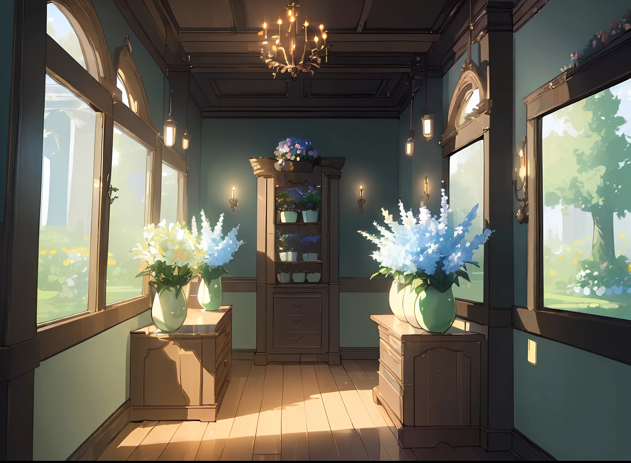 (((Masterpiece))), best quality, ultra-detailed CG unity 8k wallpaper fantasy flower shop