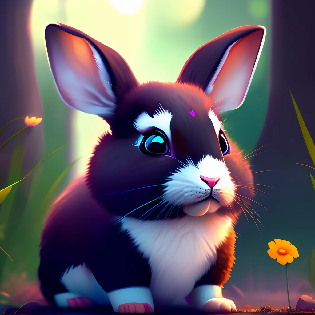 portrait of a cute (dicuki:1.1) as a (rabbit:0.9),  digital art , trending artstation, 4k, high detail