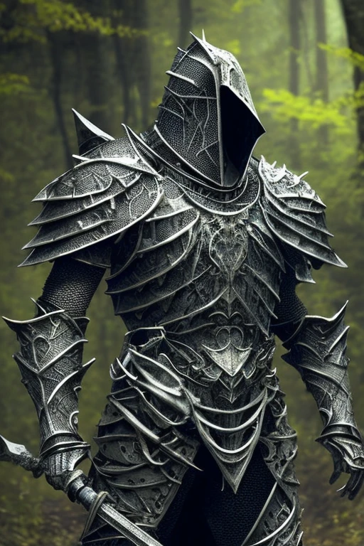 arafed knight in armor with a sword in a forest, evil knight, undead knight, gothic knight, fantasy knight, scary knight, fallen knight, berserk skullknight black armor, strong fantasy knight, dark soul armor concept, pale black armor, dark souls knight, dark soul concept, skeleton knight, grey armor, dark armor, armored knight, armored warrior