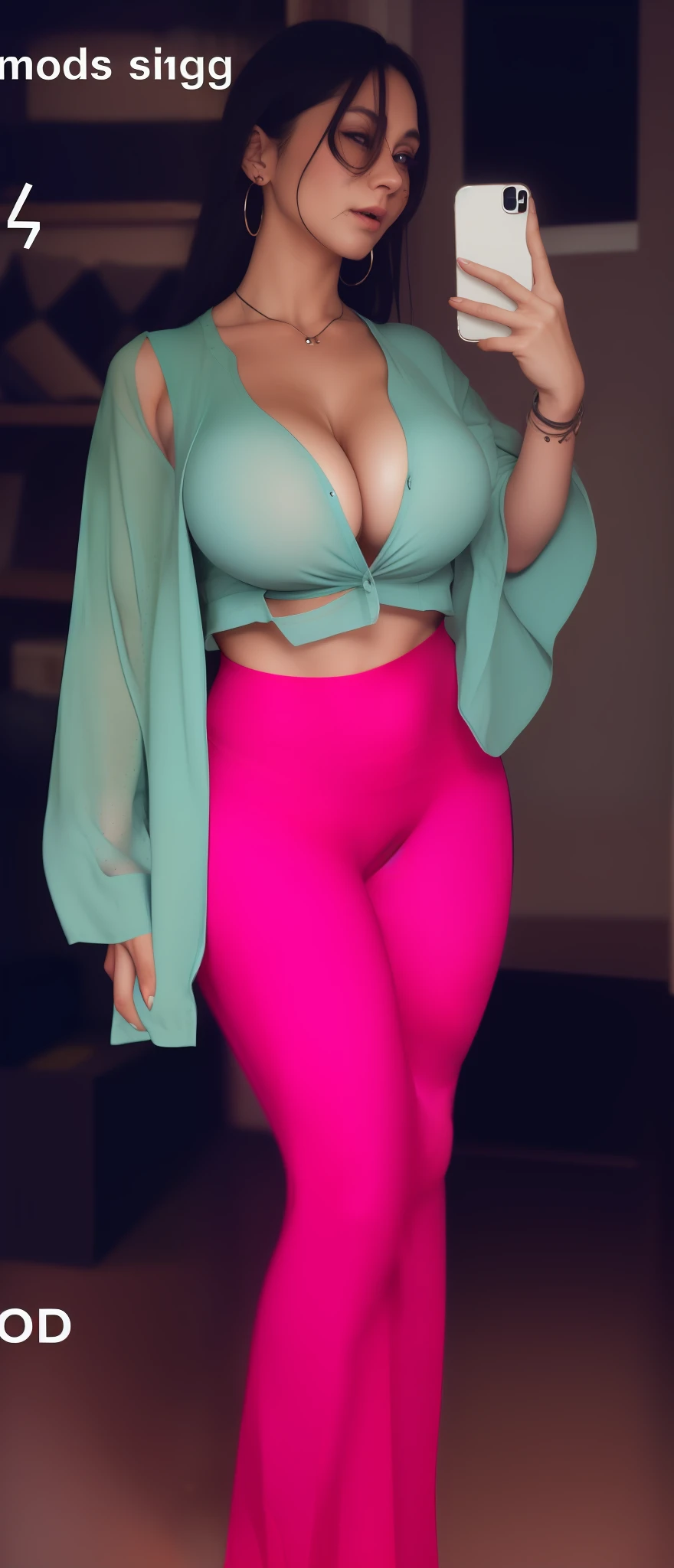 create cleavage, ripped shirt, shirt with holes, more holes in shirt, bigger cleavage, bigger boobs, huge boobs, bigger boobs, bigger cleavage, bigger boobs, bigger cleavage, giant cleavage, bigger boobs, pants shorter