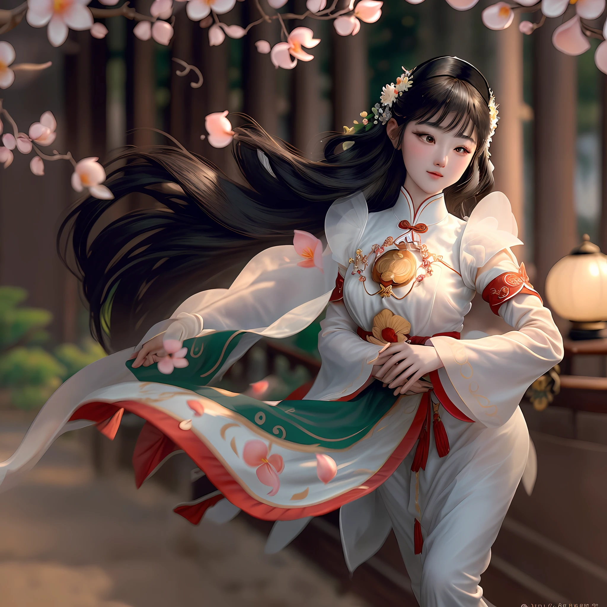 Eyebrows are like willow leaves in early spring, often filled with sorrow and hatred for rain; face is like peach blossoms in March, with a hint of romance and moonlight. The slender waist is graceful, and the restrained swallows are lazy; The jade appearance is enchanting, and the flowers explain the language, and the fragrance is graceful and graceful. When Wu Yueniang sees her feet from the head, the wind flows downwards; when she sees her head from the feet, the wind flows upwards. Talking about romance is like a pearl walking in a cement crystal plate; speaking and attitude is like a red apricot branch holding the dawn