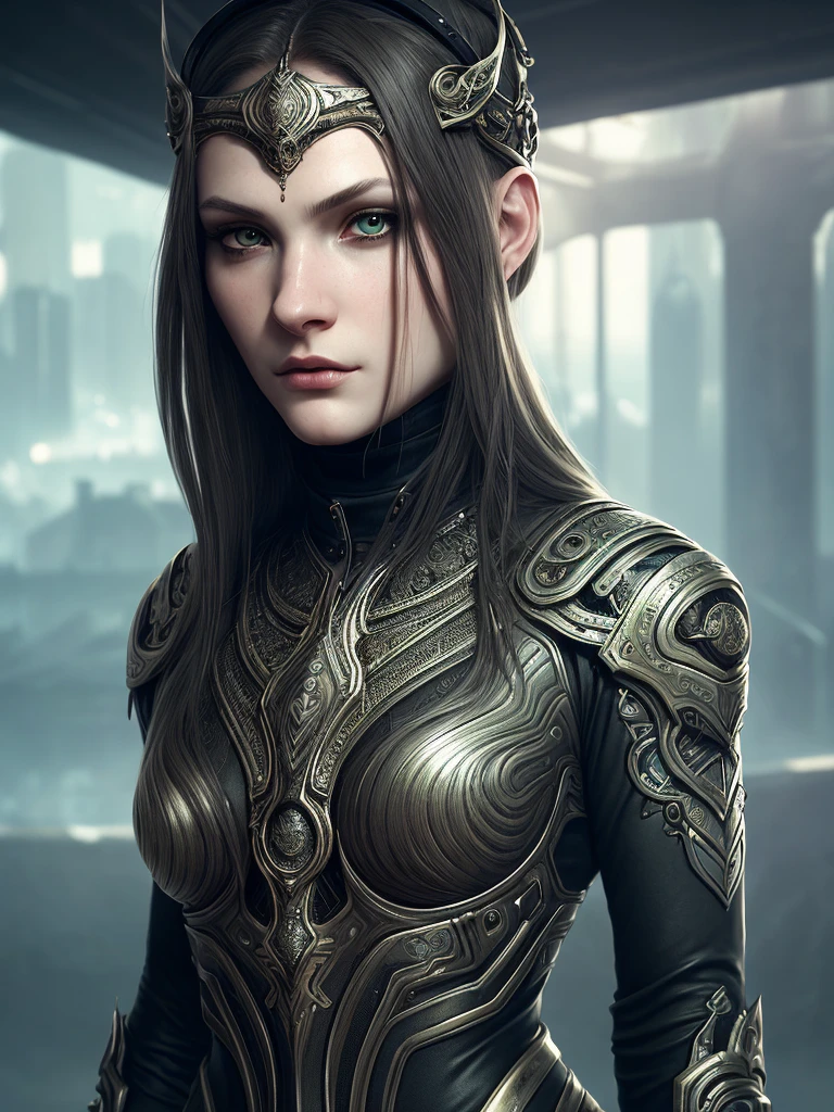 Medium full shot Portrait of an exotic stunningly beautiful caucasian woman wearing urban outfit at a subway station, Alluring gaze, Captivating expression, perfect detailed face, detailed symmetric hazel eyes with circular iris, realistic, stunning realistic photograph, 3d render, octane render, intricately detailed, cinematic, trending on artstation, Isometric, Centered hipereallistic cover photo, awesome full color, hand drawn, dark, gritty, mucha, klimt, erte 12k, high definition, cinematic, neoprene, behance contest winner, portrait featured on unsplash, stylized digital art, smooth, ultra high definition, 8k, unreal engine 5, ultra sharp focus, intricate artwork masterpiece, ominous, epic, TanvirTamim, trending on artstation, by artgerm, h. r. giger and beksinski, highly detailed, vibrant