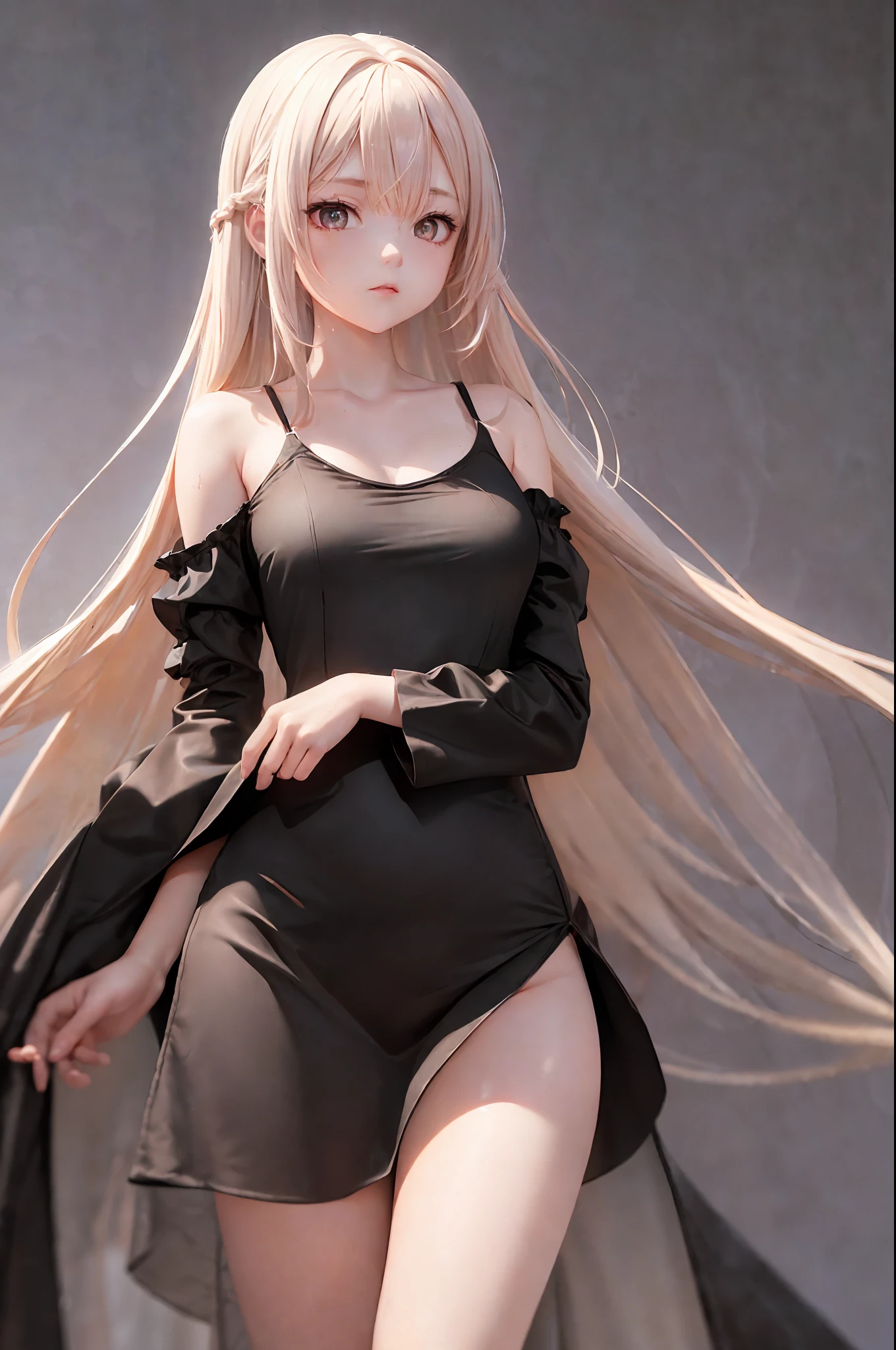 (8k, best quality, masterpiece: 1.2), one girl, portrait, (long loose black exposed dress: 1.1), cute, moon, night, wet, photon mapping, radiosity, physics-based rendering, (complex Details, tight clothes, eye color: red, hair color: black)