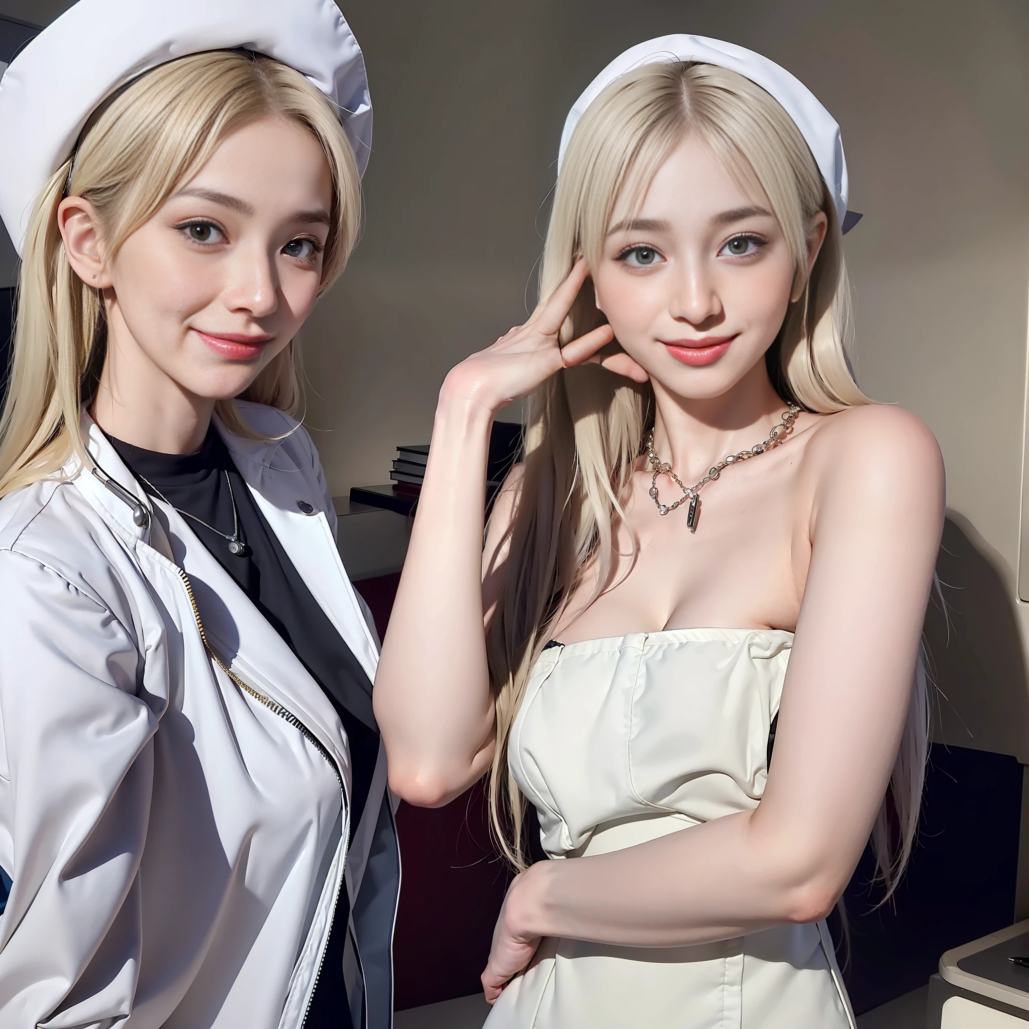 smiley, absurd, hi-res, ultra-detailed, (1girl:1.5),BREAK medical professionals, patient care, health and wellness, medical advancement, physical fitness