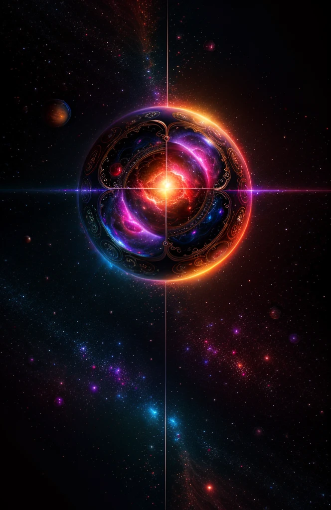 4k realistic, chaos goddess, space background, red magic, (multiverse:1.3)