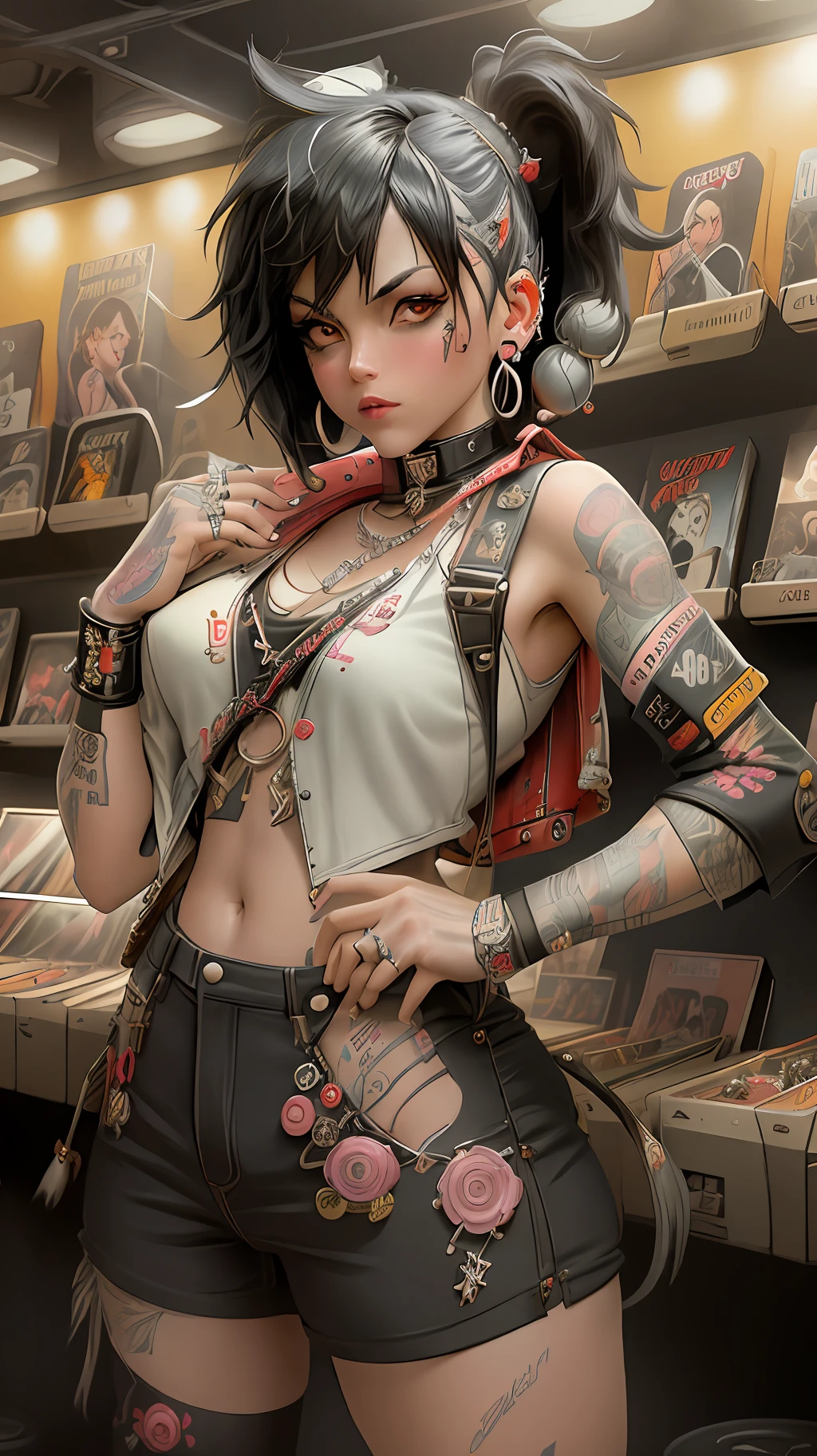 add_detail, masterpiece,Joan Jett loves Rock 'n Roll so she put another dime in the jukebox,