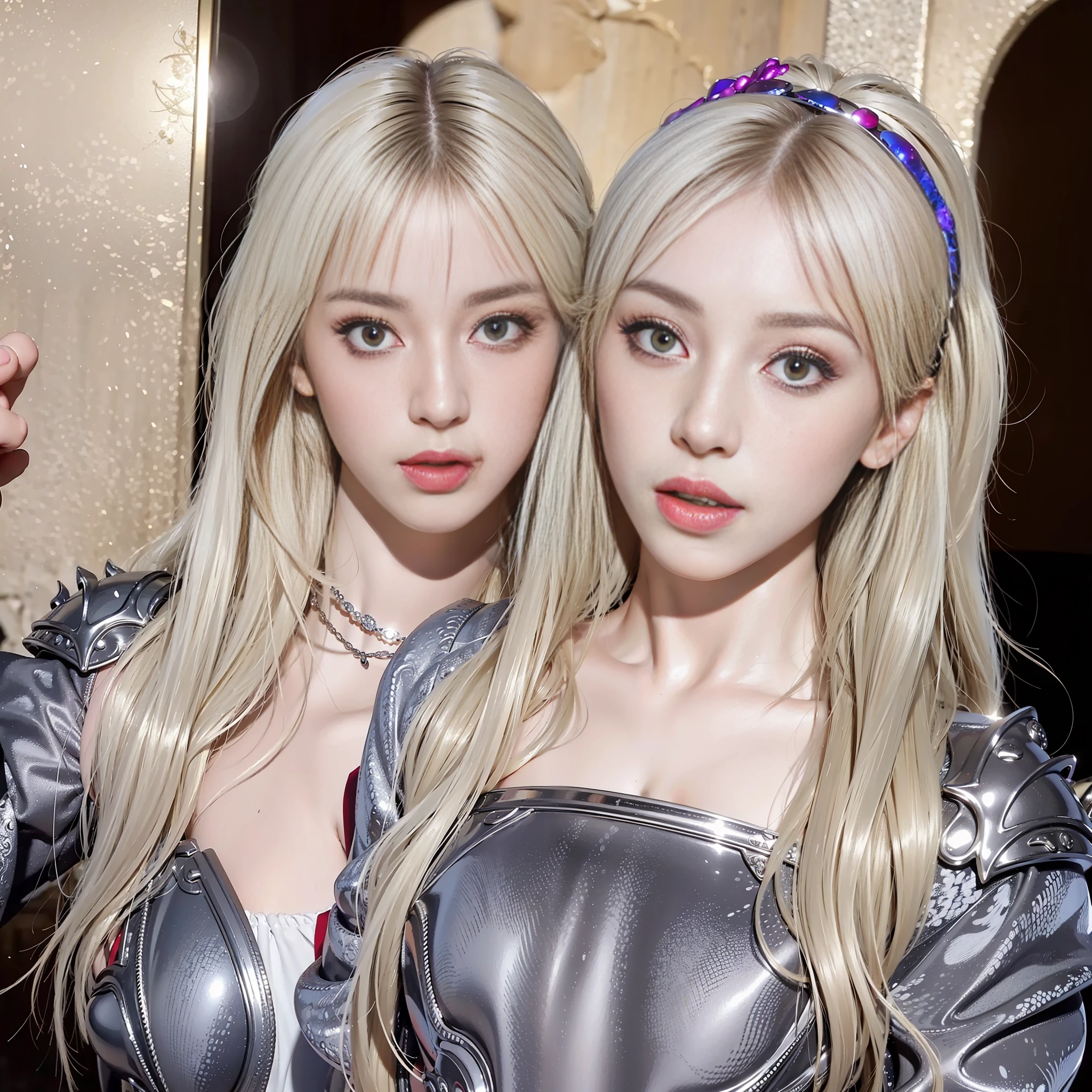 smile face, (8K, best quality:1.2), (masterpiece:1.37), (photo, photorealistic:1.37), (ultrahigh-res), full body, walking pose, shot from front, slow motion, female paladin wearing the full body, (light silver armour:1.2),(ornately decorated armor), (insanely detailed, bloom:1.5), (highest quality, Alessandro Casagrande, Greg Rutkowski, Sally Mann, concept art, 4k), (analog:1.2), (high sharpness), (detailed pupils:1.1), detailed face and eyes, Masterpiece, best quality, (highly detailed photo:1.1), (long blonde Hair, ponytail,ecstatic:1.1), (young woman:1.1), sharp, (perfect body:1.1), realistic, real shadow, 3d, (temple background:1.2), (by Michelangelo), photographed by Canan EOS R6, 135mm, 1/1250s, f/2.8, ISO 400