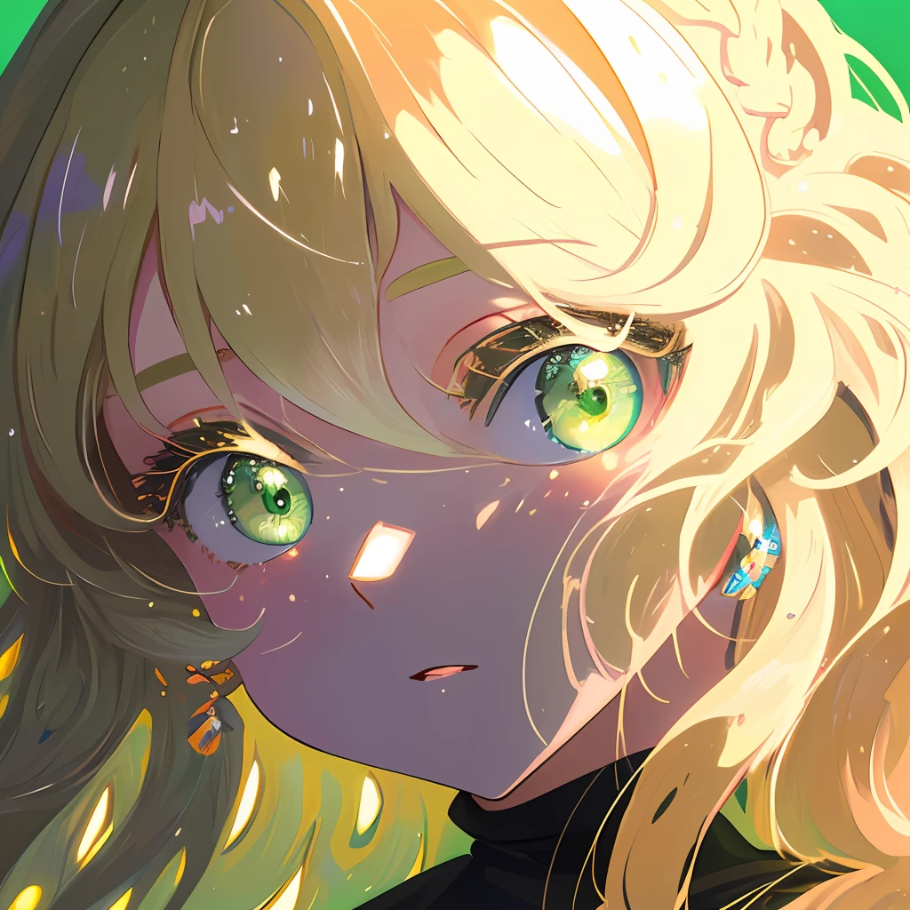 &quot;Masterpiece, best quality, ultra-detailed, portrait of a beautiful girl with long (wavy) beige hair, green eyes, in abstract art style on pastel digital background. Add a touch of color and texture to enhance the effect abstract.Beautiful oil painting texture, detailed eyes