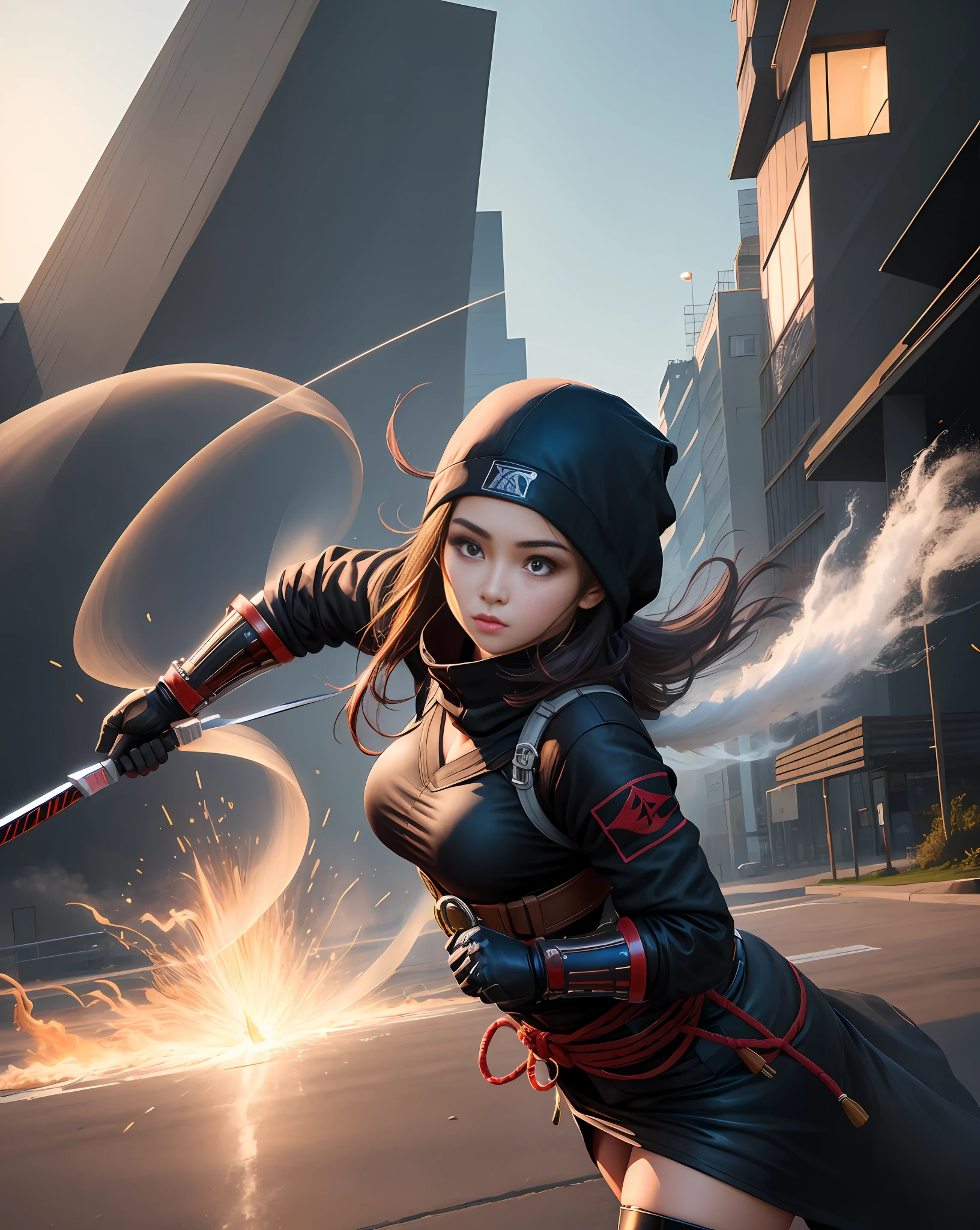 absurdres, highres, ultra detailed, (1girl:1.3),
BREAK
, Ninja, shuriken, kusarigama, ninjutsu, stealth, acrobatics, smoke bombs, shadow techniques
BREAK
, concrete art, Brutalist influence, bold forms, raw textures, geometric shapes, urban aesthetic, industrial design
BREAK
, long exposure, motion blur, fluid movement, ethereal atmosphere, dreamy trails, dynamic energy, time-lapse effect