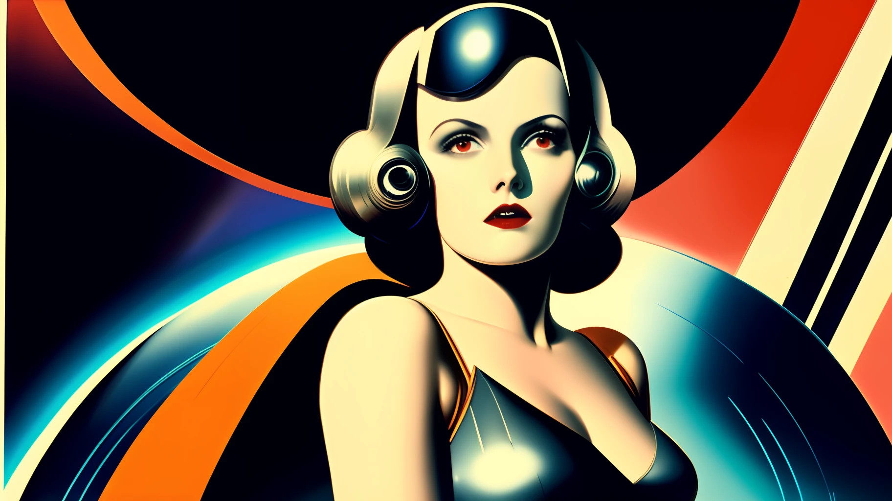 photo, an image of a poster for the 1929 science fiction film Metropolis (RetroAlbum style:1)