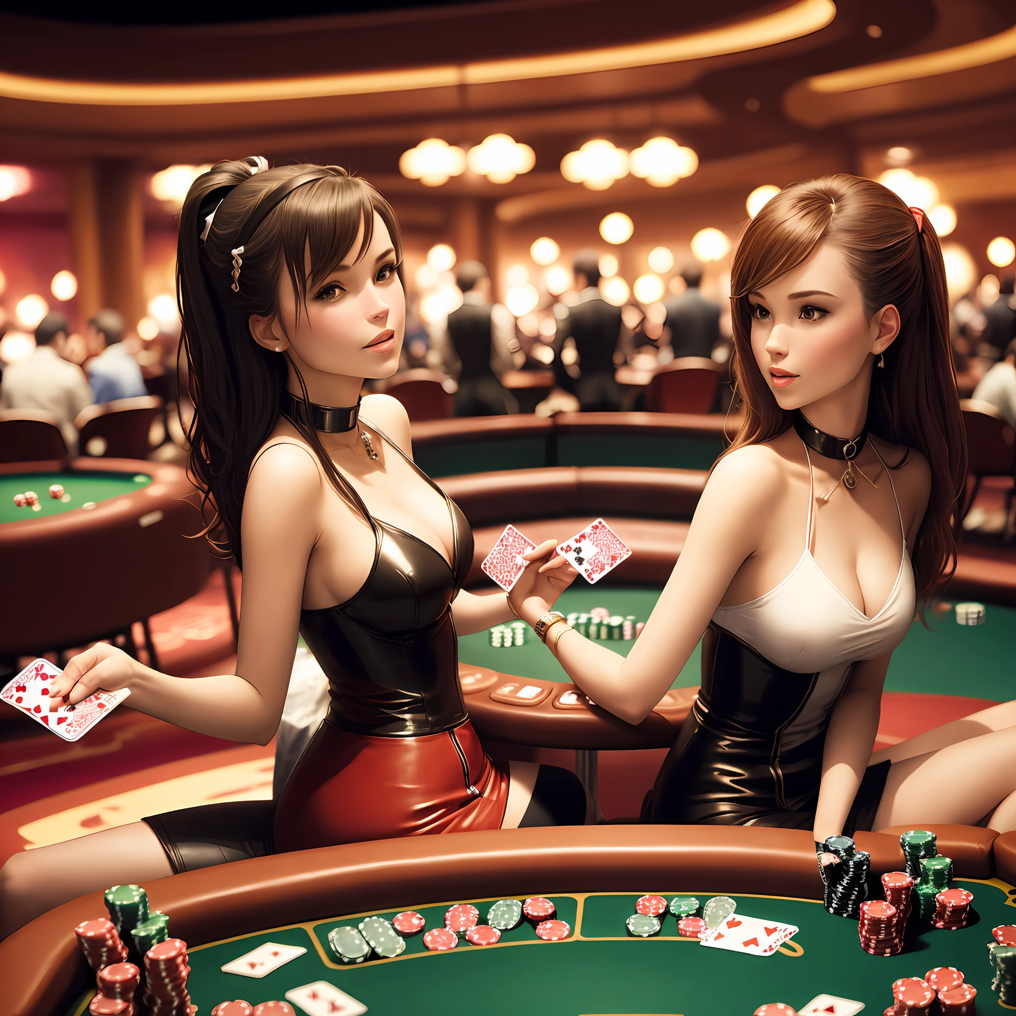 Sitting at the card table poker, casino