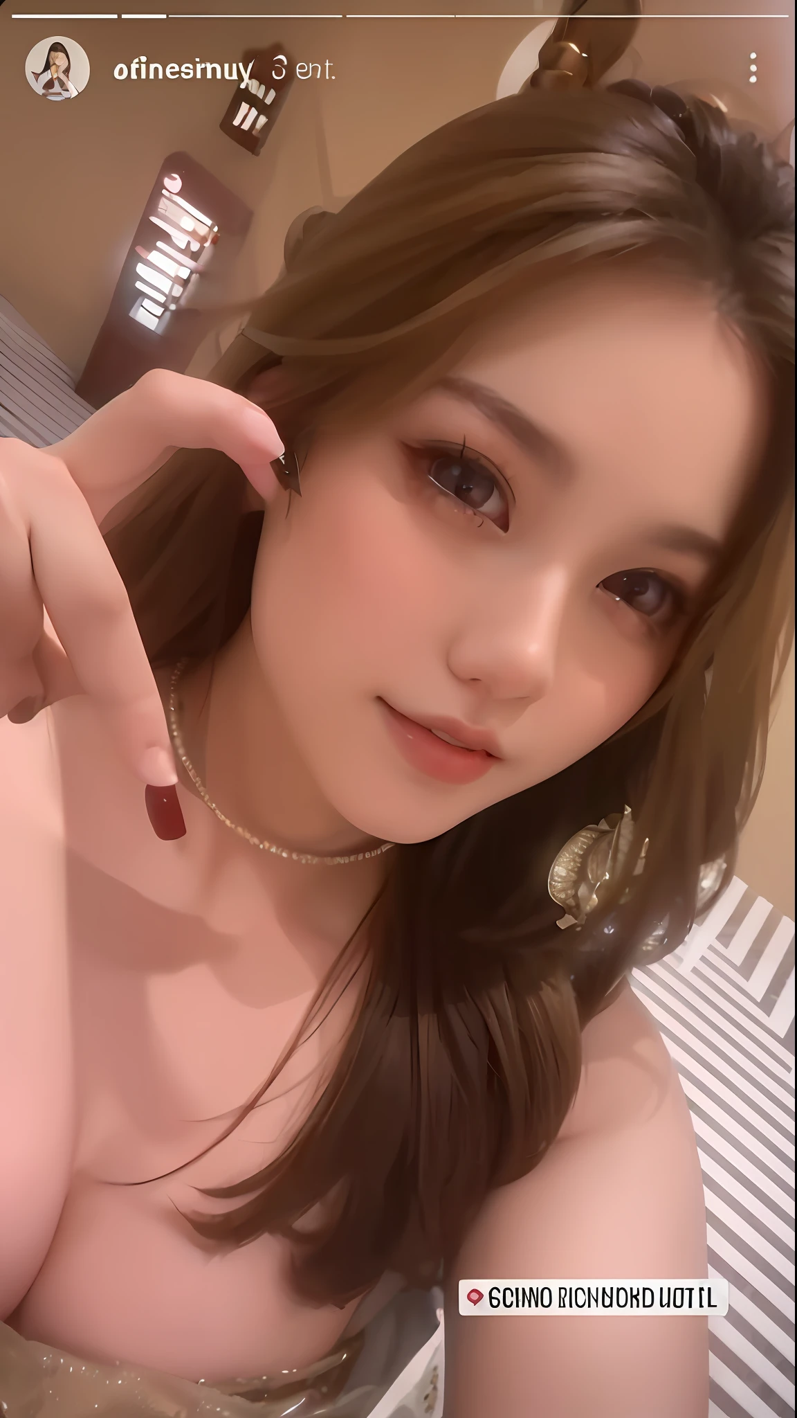 a close up of a woman with a necklace on her neck, tzuyu from twice, gorgeous chinese model, gorgeous young korean woman, beautiful south korean woman, korean girl, very beautiful cute catgirl, trending at cgstation, sexy look at the camera, 1 8 yo, beautiful young korean woman, beautiful asian girl, dilraba dilmurat